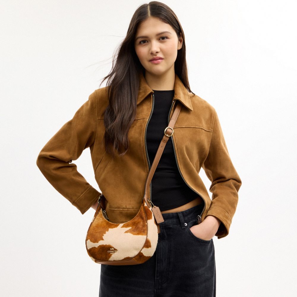 Emily Shoulder Bag In Haircalf With Cow Print