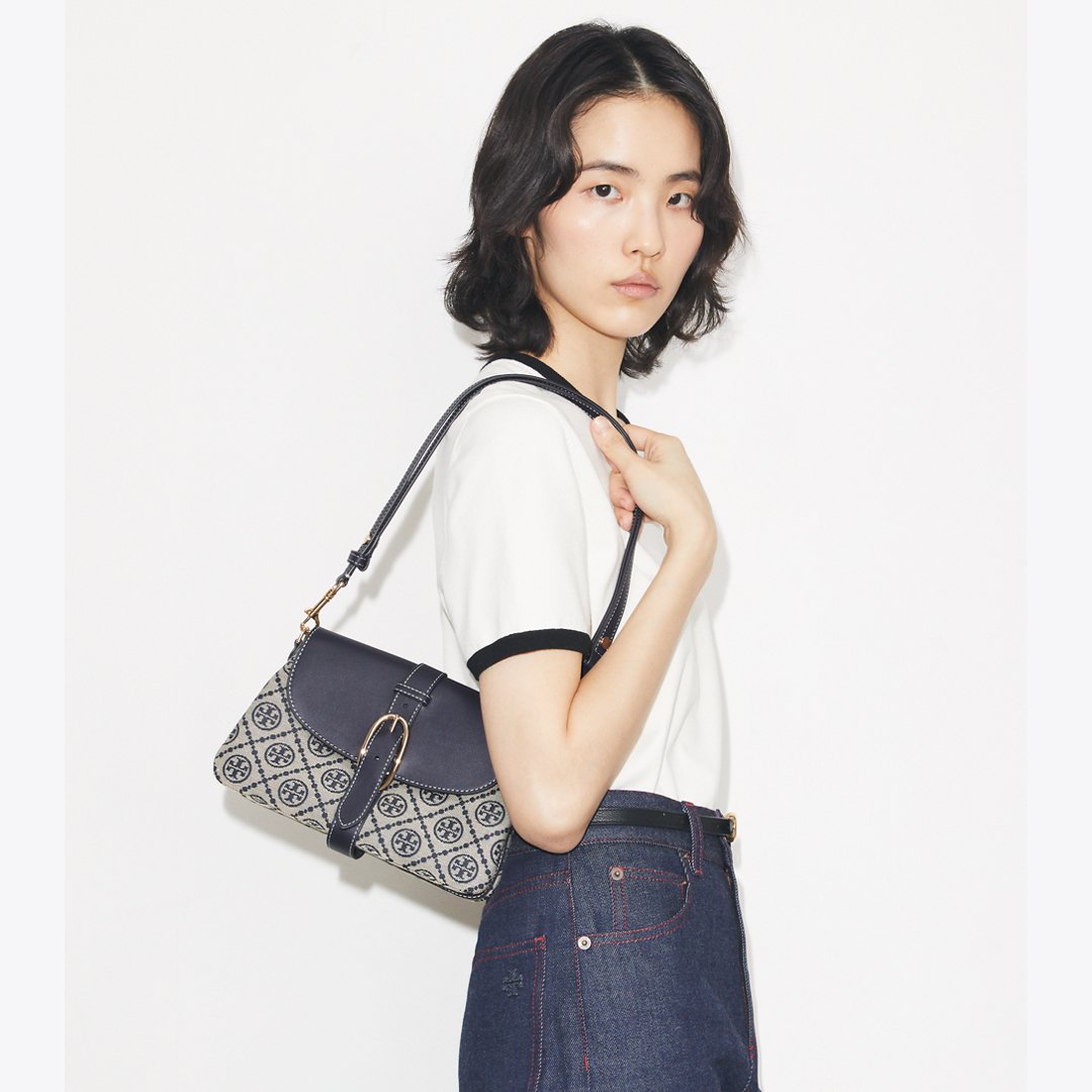 Tory Burch T Monogram Soft Small Shoulder Bag Tory Navy