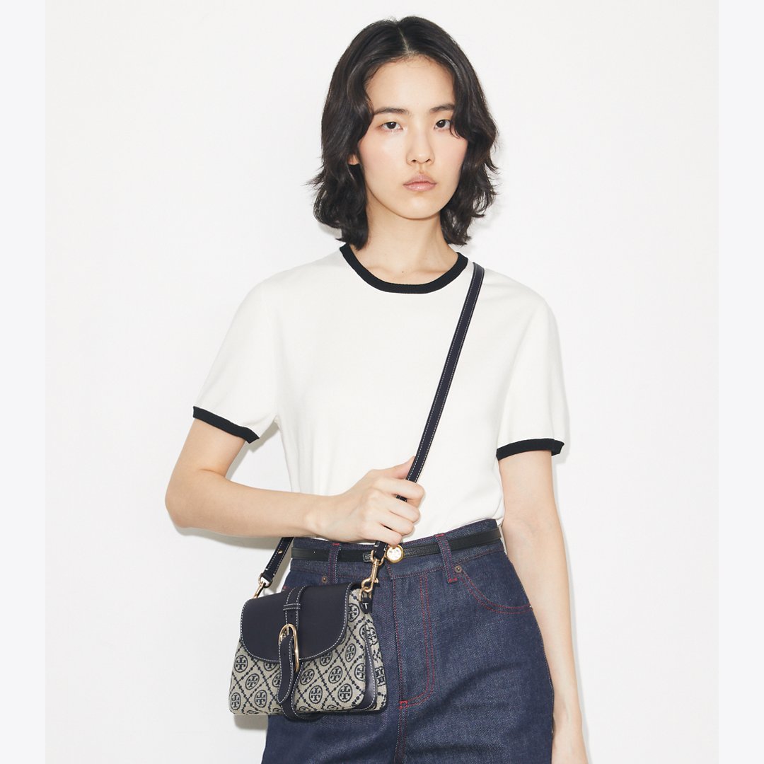 Tory Burch T Monogram Soft Small Shoulder Bag Tory Navy