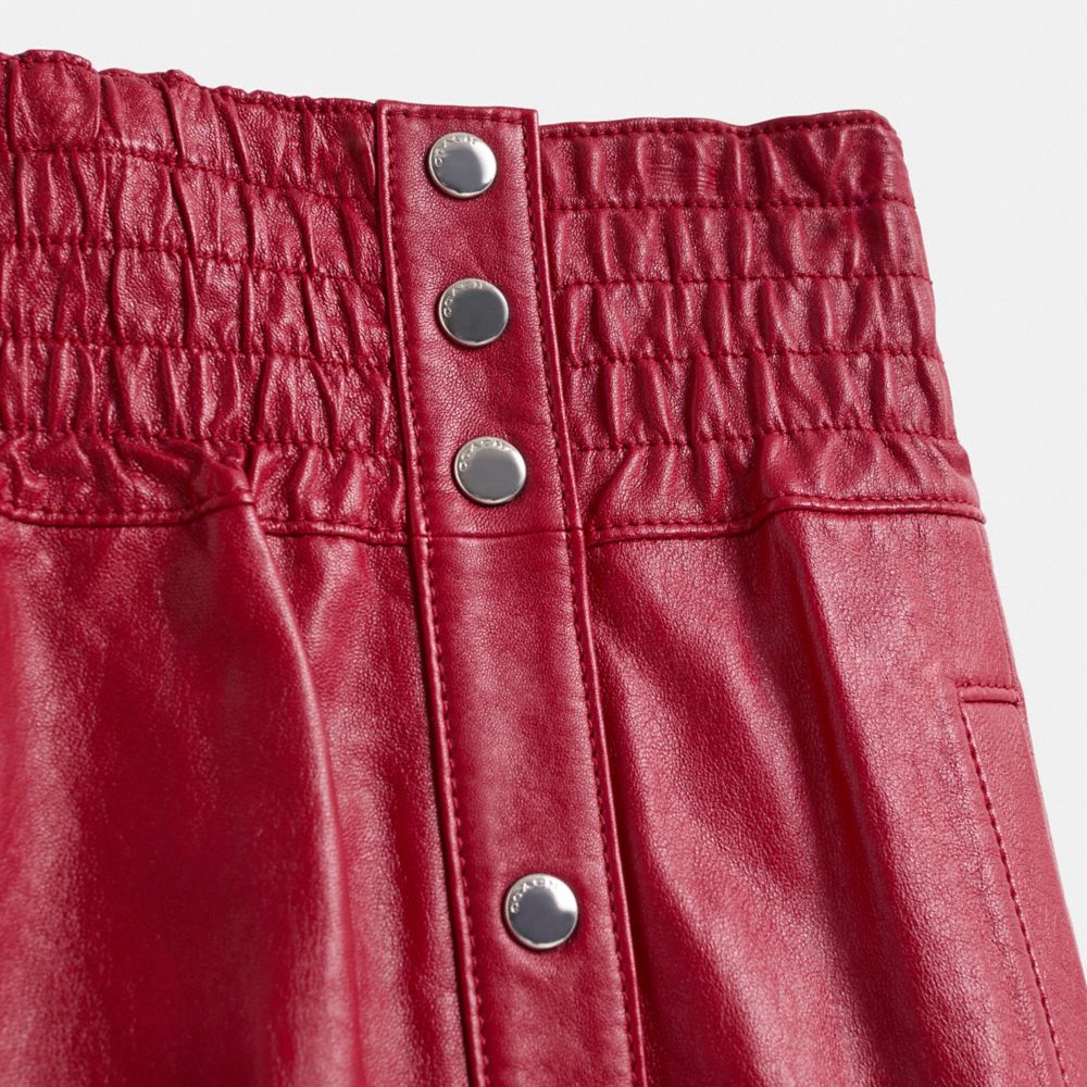 Restored Smocked Leather Skirt