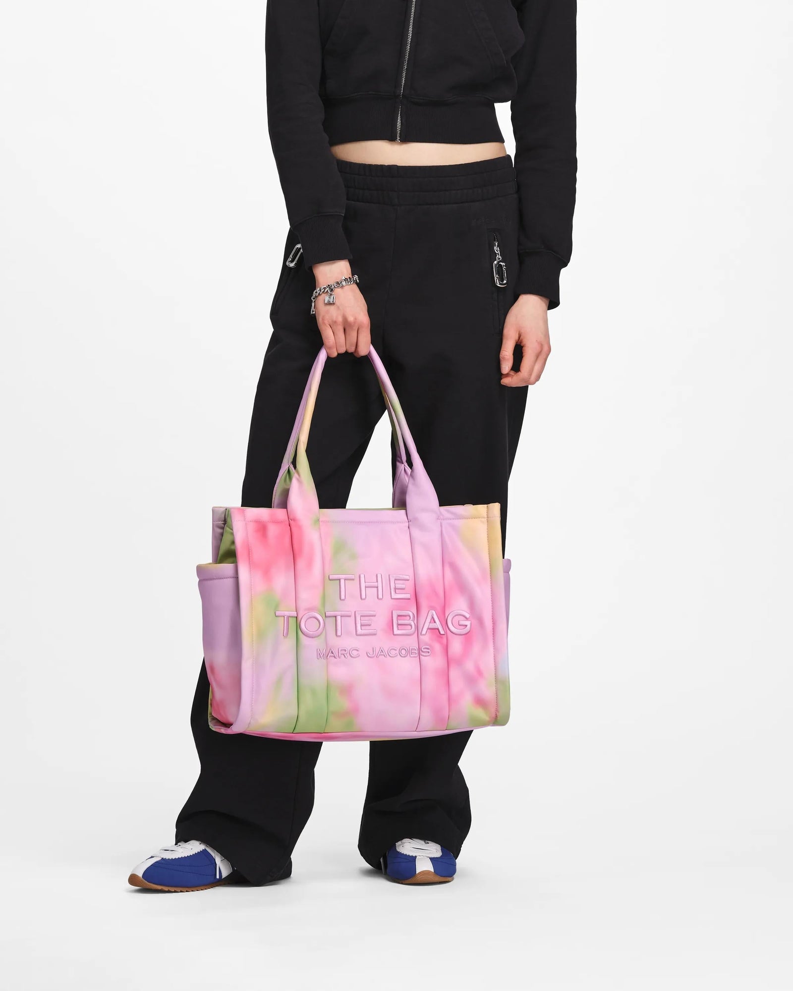 The Blurred Floral Large Puffy Nylon Tote Bag