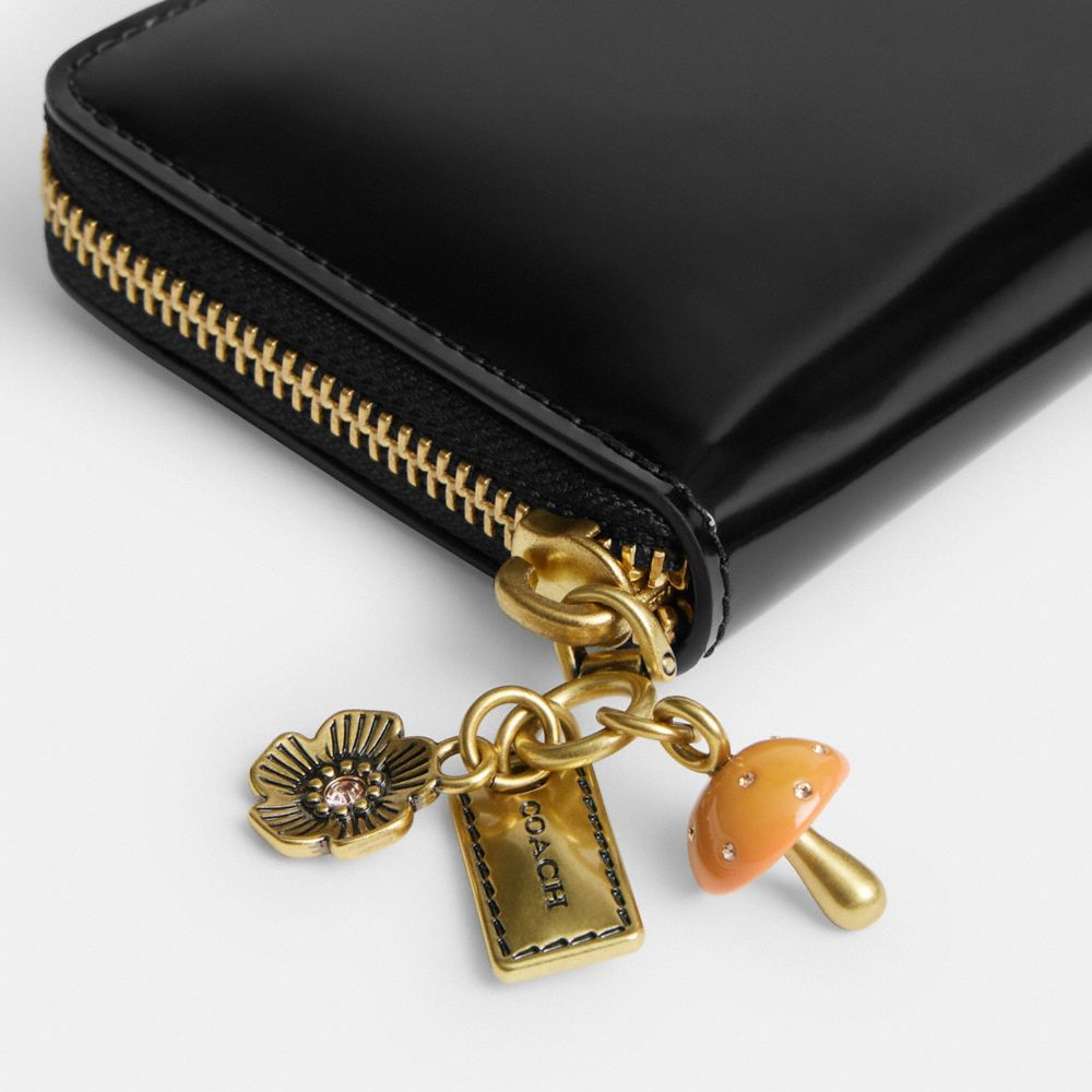 Essential Slim Accordion Zip Wallet With Charms