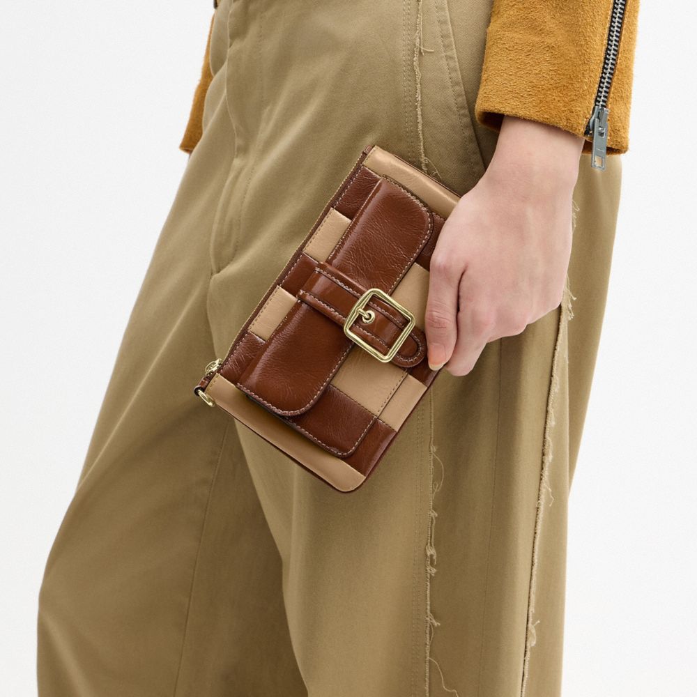 Ashton Wristlet With Striped Patchwork