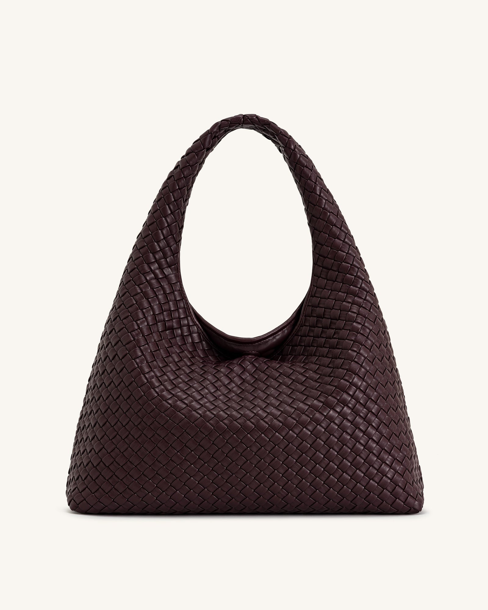 Laura Woven Shoulder Bag - Deep Burgundy