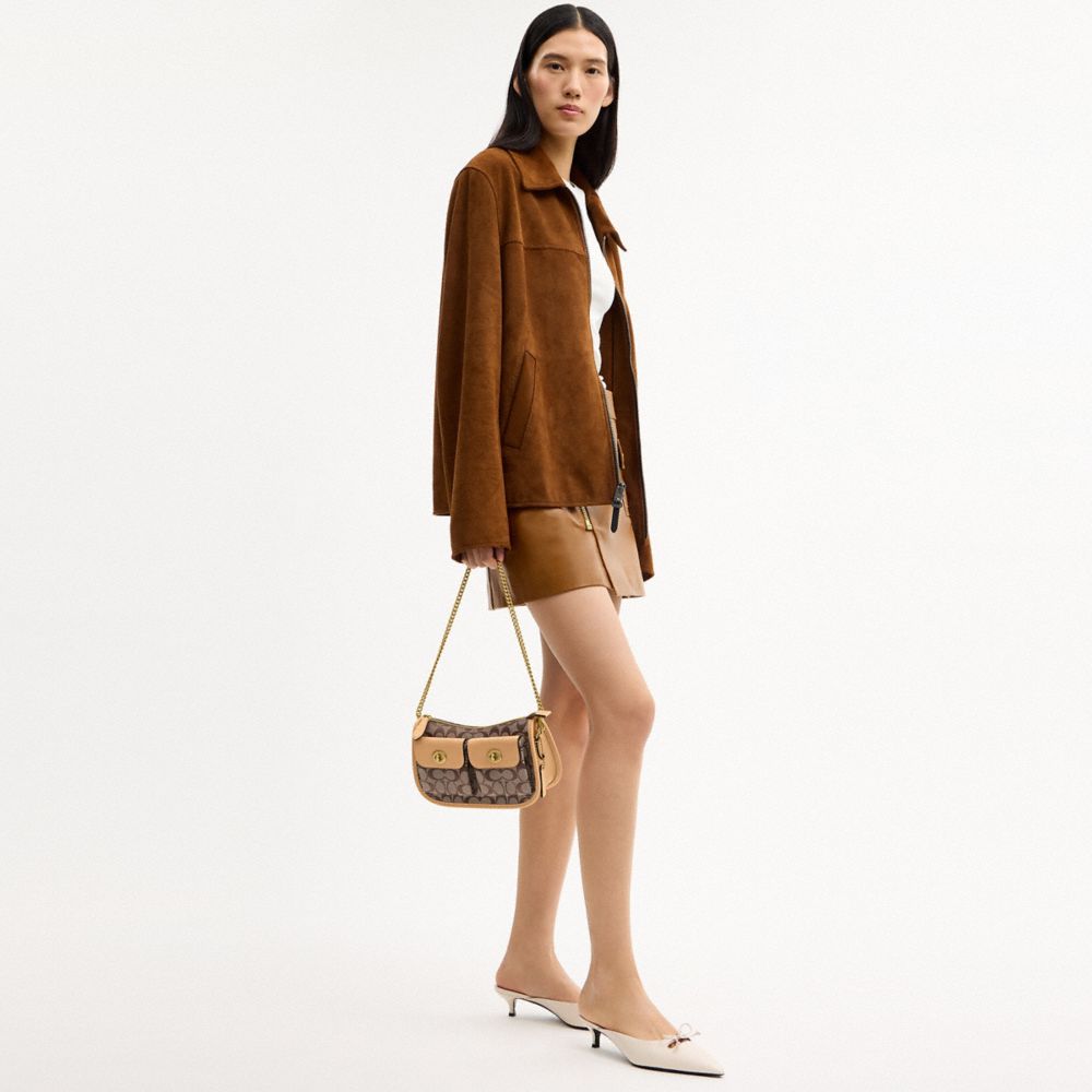 Twin Turnlock Waverly Bag In Signature Jacquard