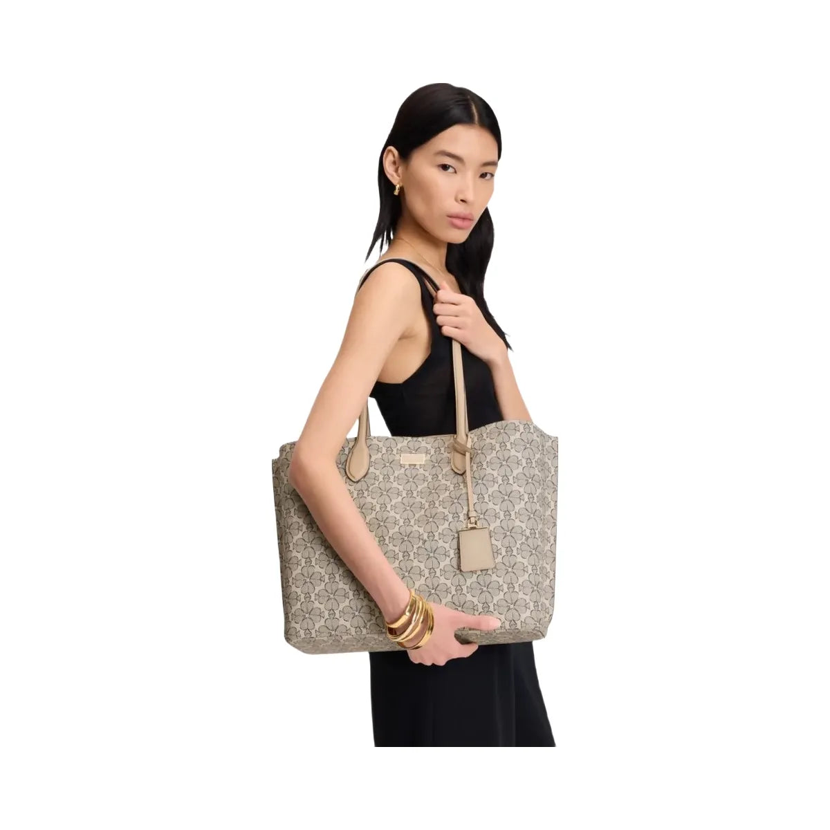 Kate Spade Suite Spade Flower Large Work Tote Neutral Multi