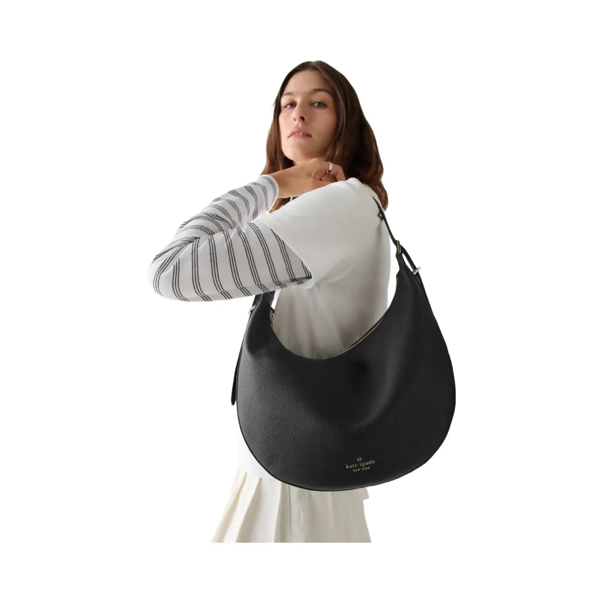 Kate Spade Nova Large Crescent Shoulder Bag Black