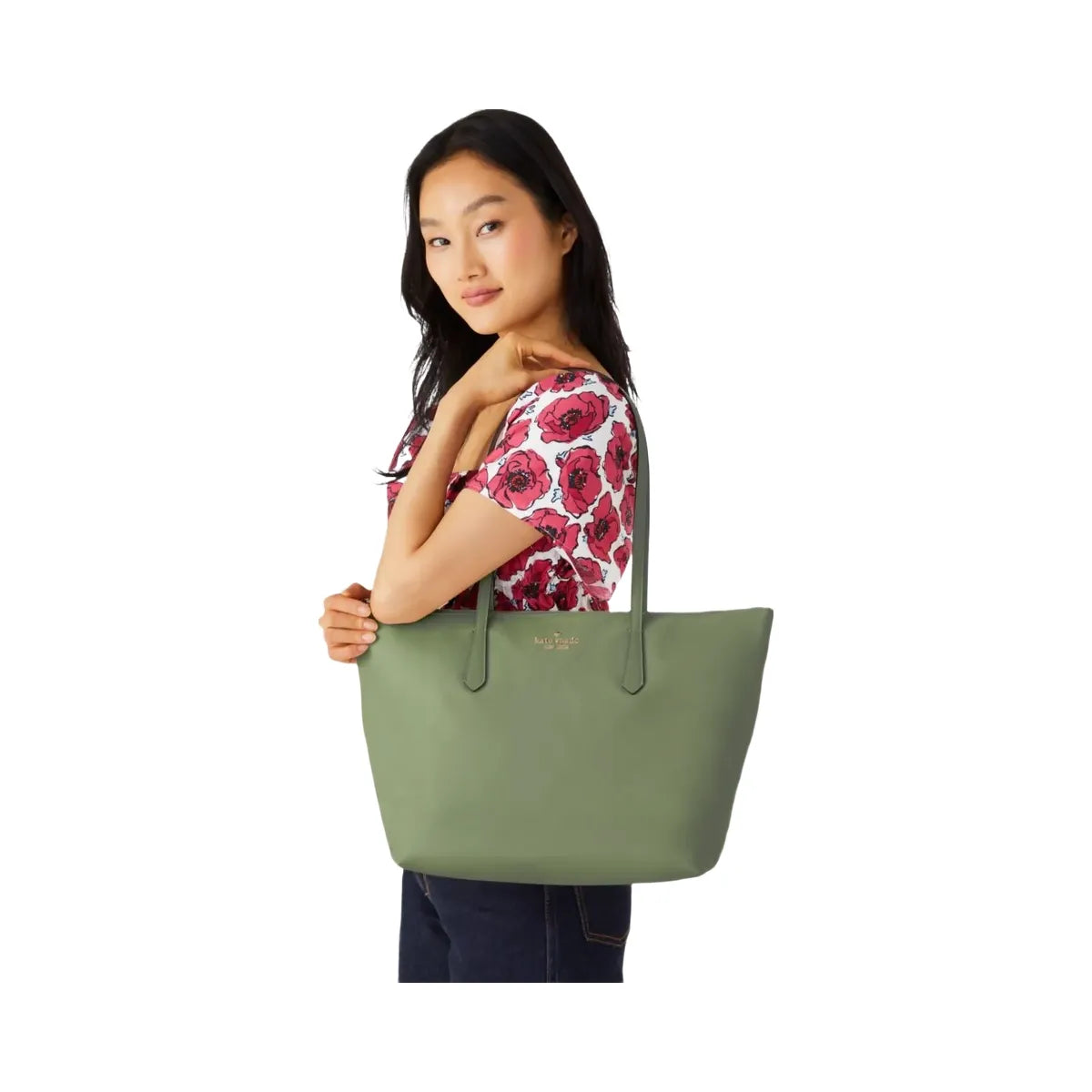 Kate Spade Kitt Nylon Medium Tote Cedar Stand