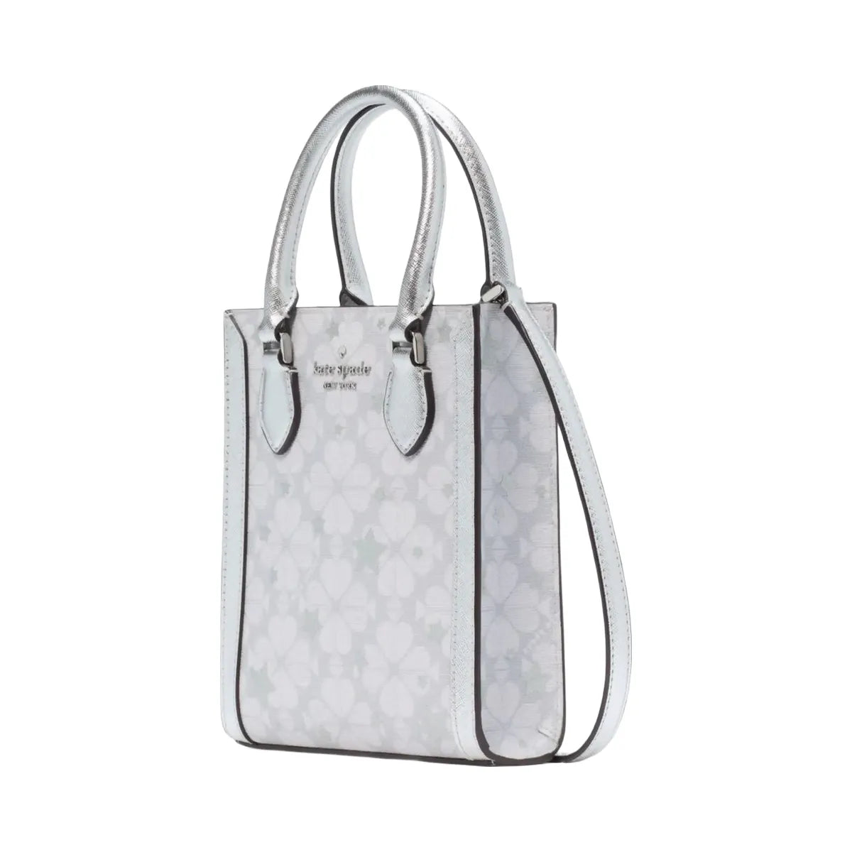 Kate Spade Flower Star Toss Small Tote Platinum Grey Multi