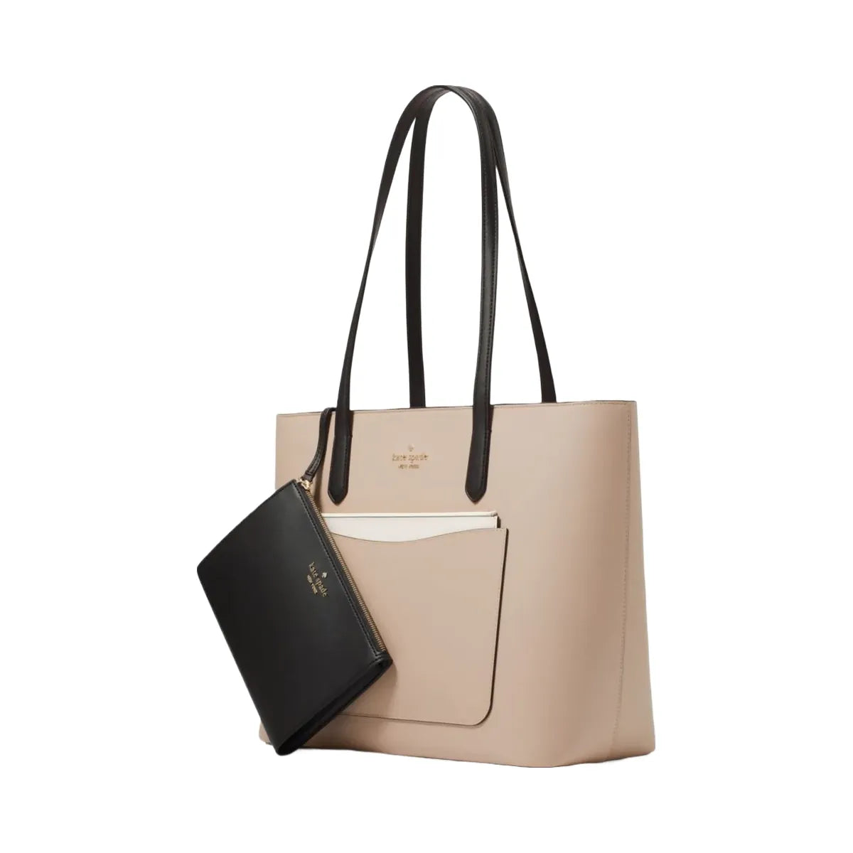 Kate Spade Staci Colorblock Leather Large Tote Set Warm Beige Multi
