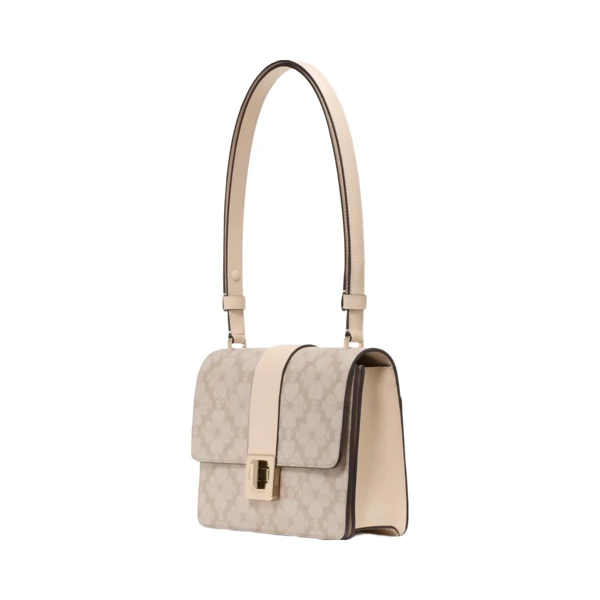 Kate Spade Flower Small Flap Shoulder Bag Dark Beige Multi
