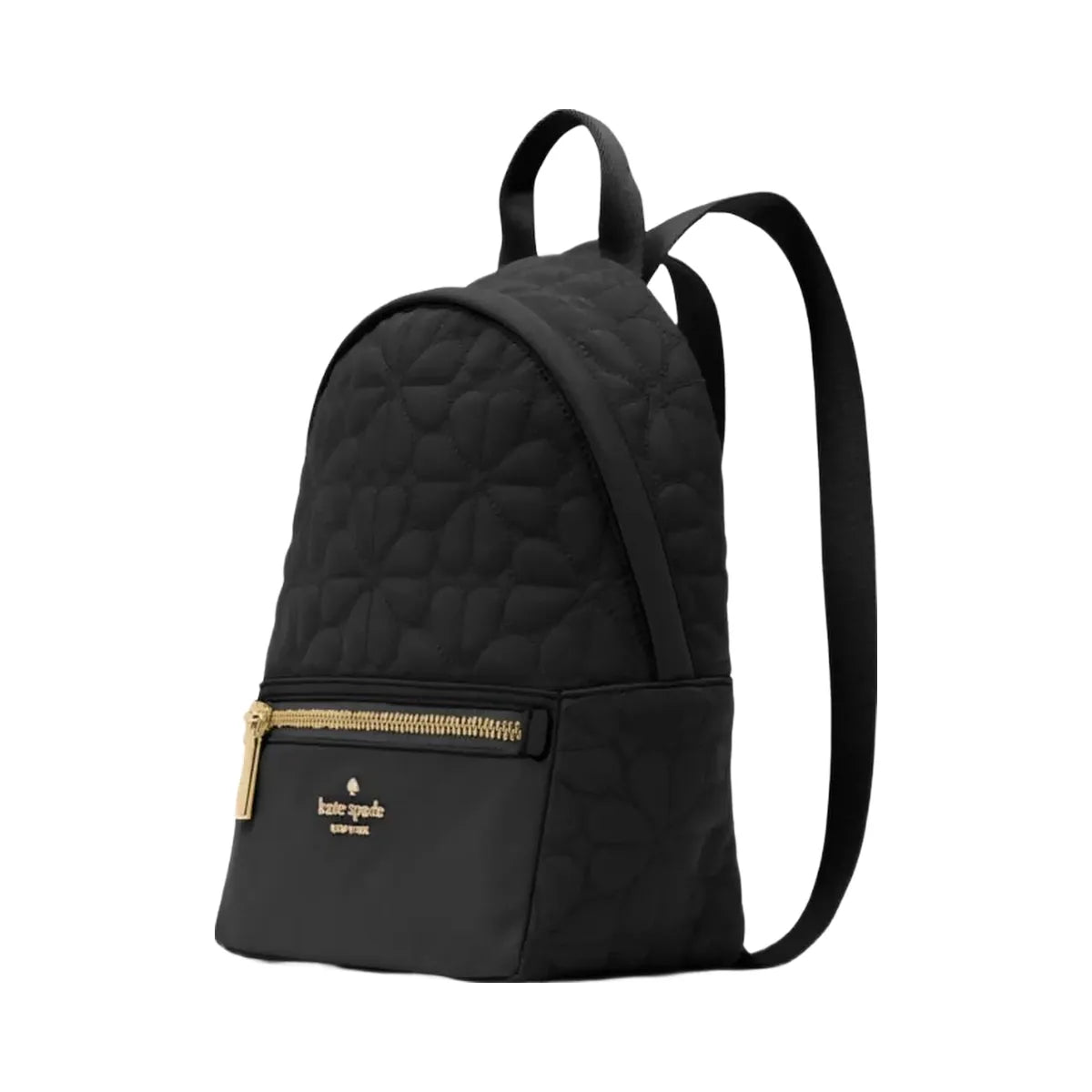 Kate Spade Flower Quilted Fabric Small Backpack Black