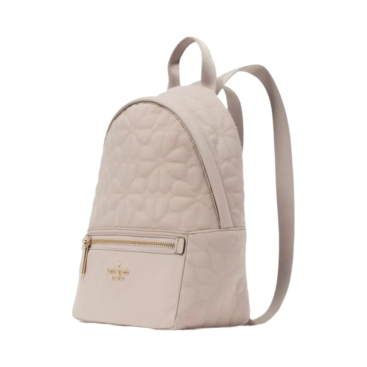 Kate Spade Flower Quilted Fabric Small Backpack Cozy Grey