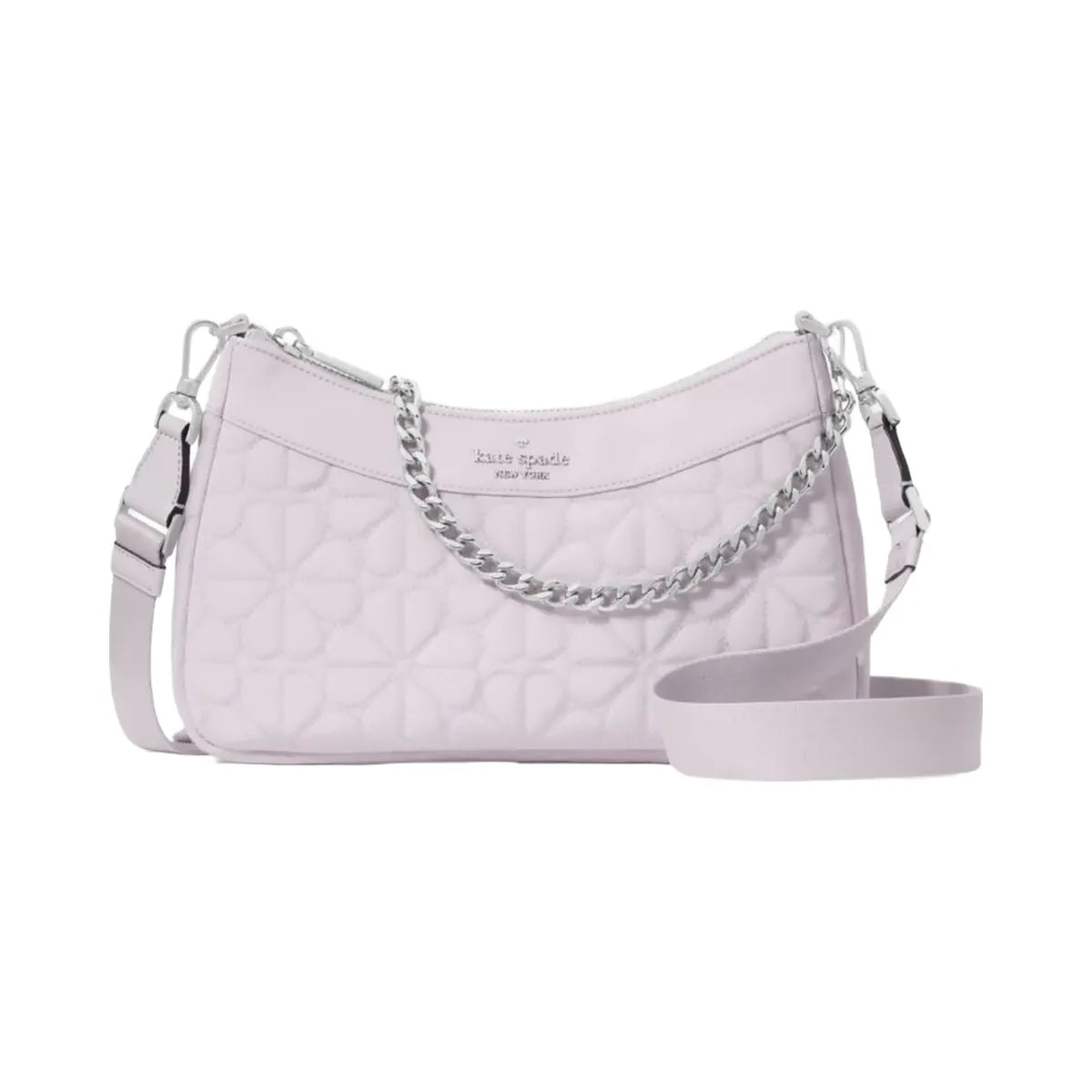 Kate Spade Flower Quilted Fabric Convertible Crossbody Pale Amethyst