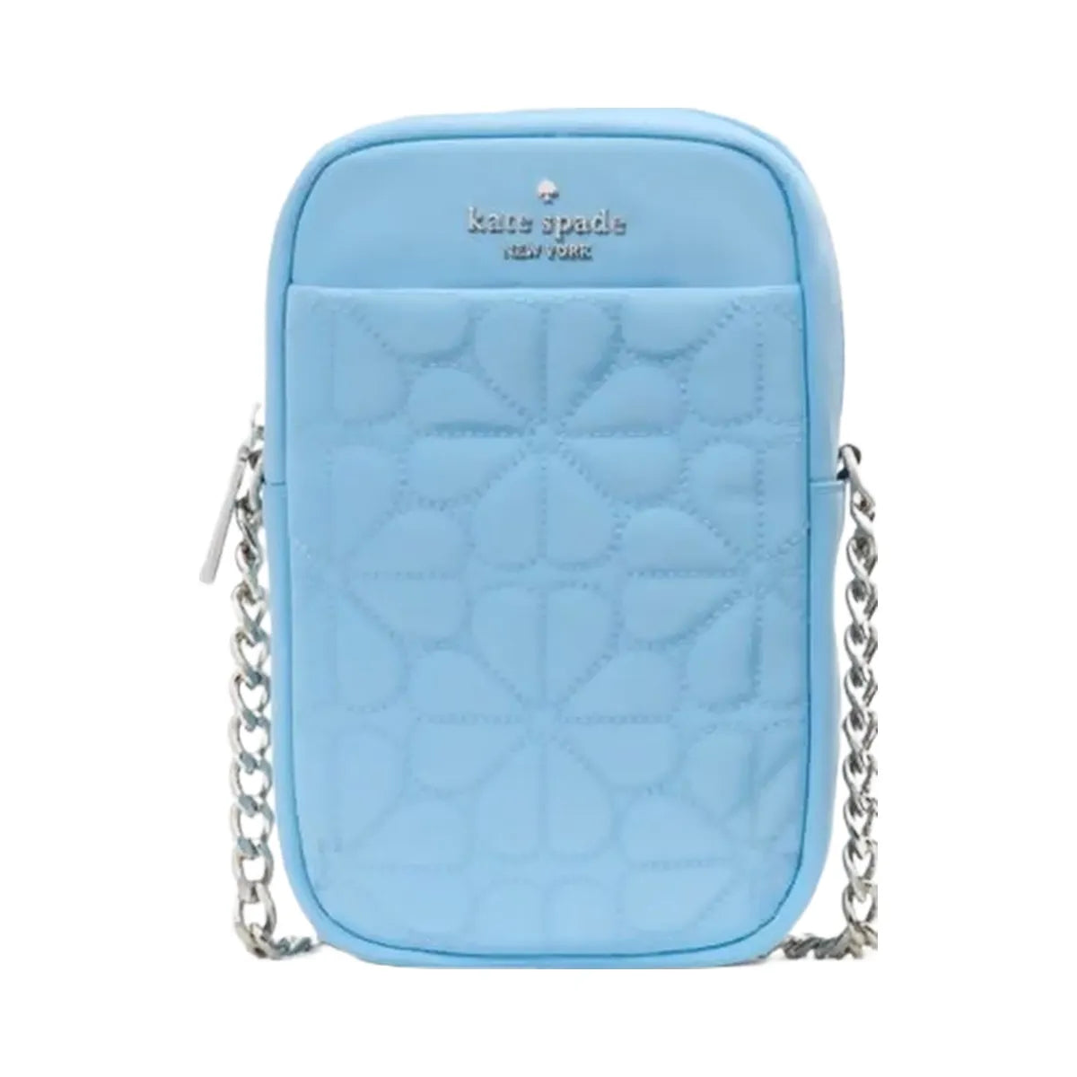 Kate Spade Flower Quilted Fabric Phone Crossbody Montauk Blue