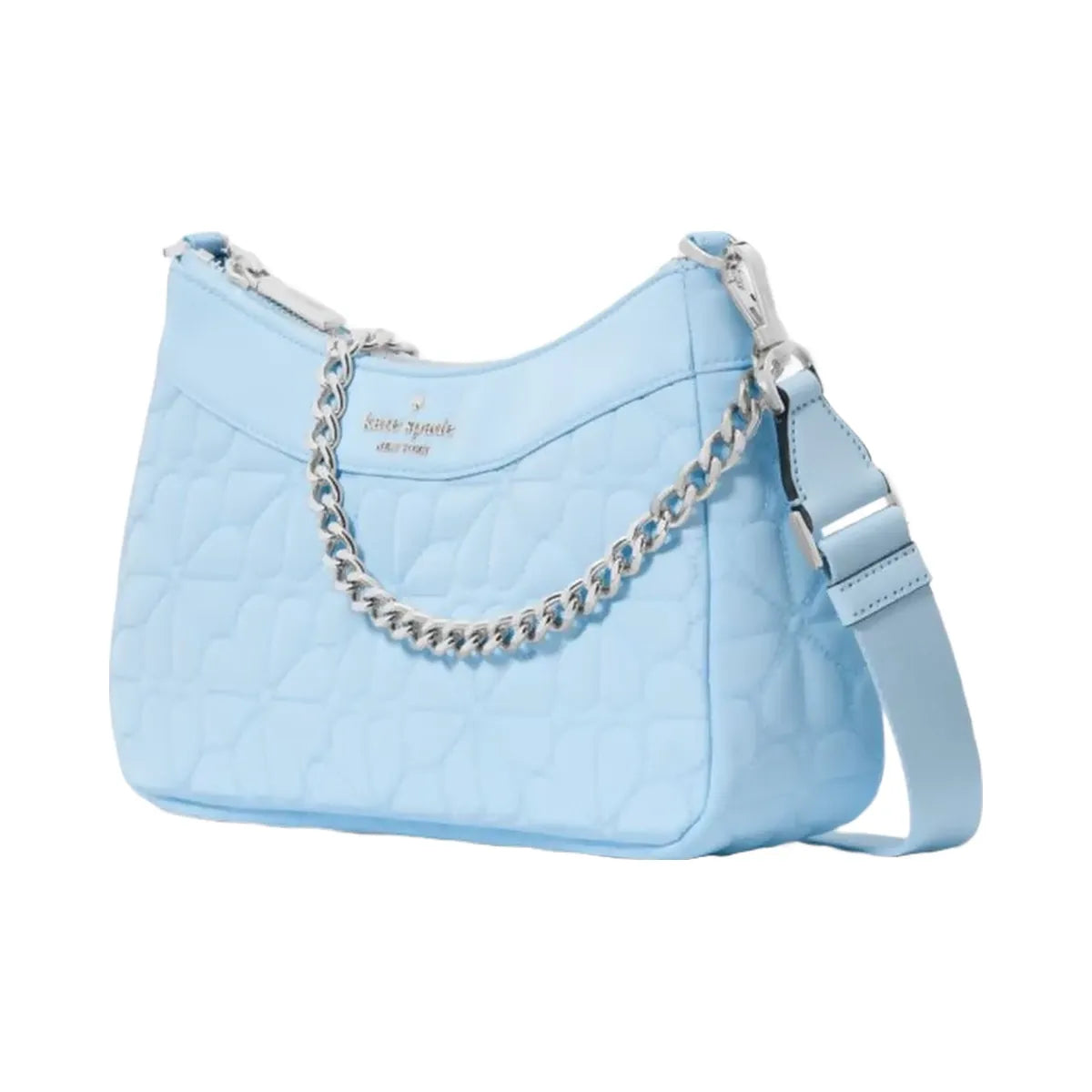 Kate Spade Flower Quilted Fabric Convertible Crossbody Montauk Blue