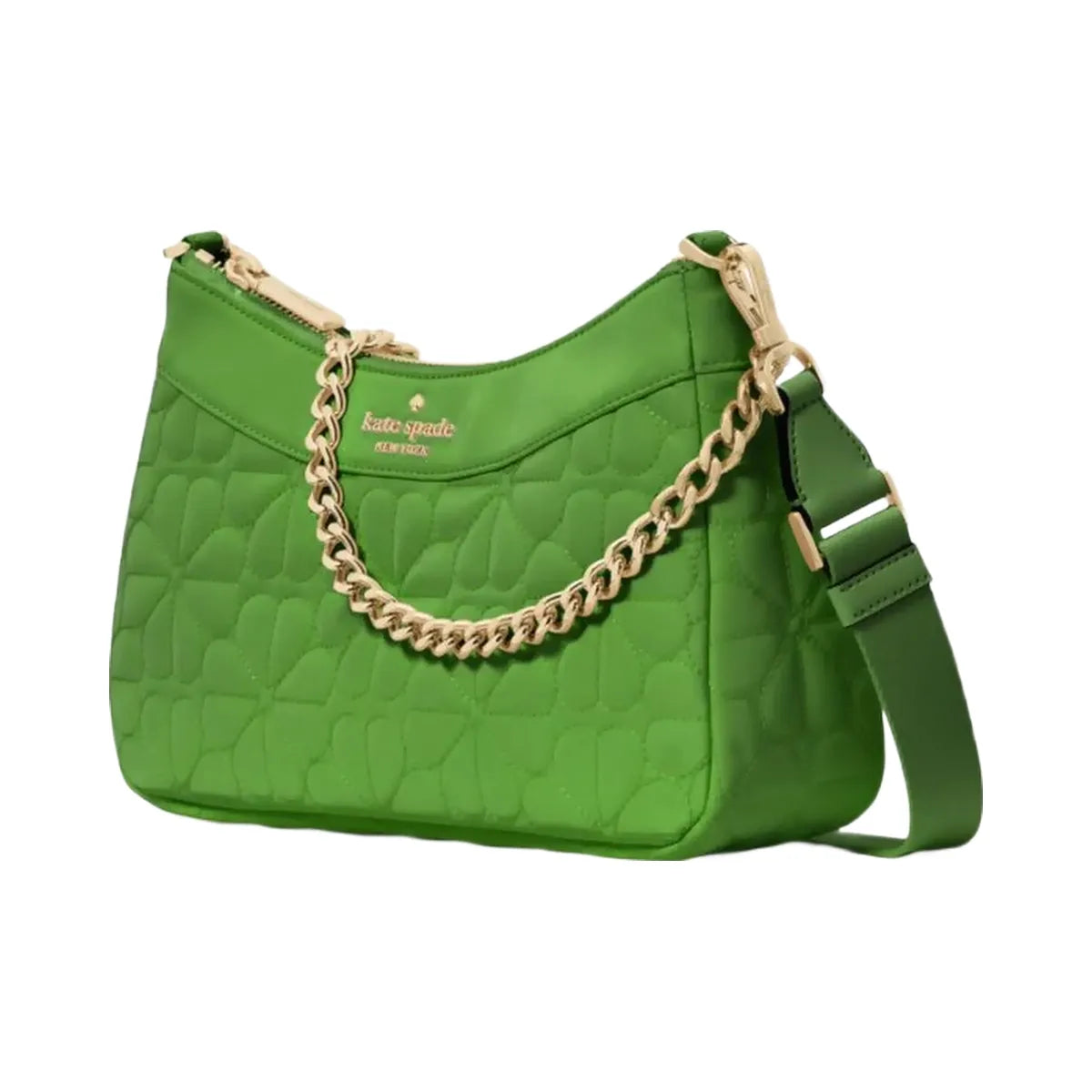 Kate Spade Flower Quilted Fabric Convertible Crossbody Ks Green