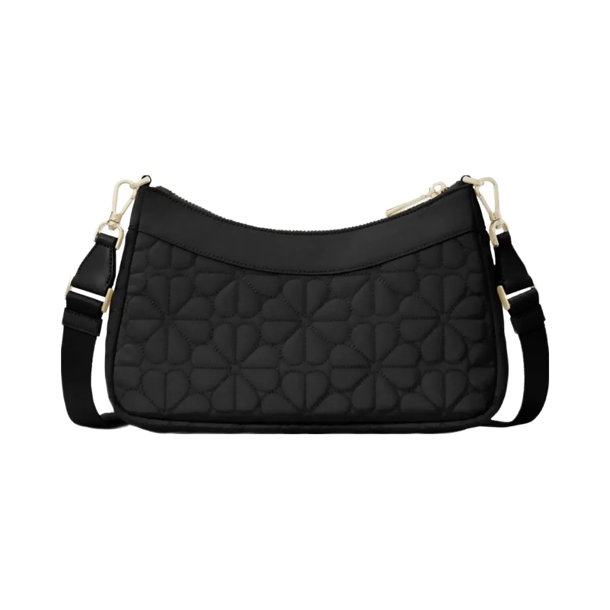 Kate Spade Flower Quilted Fabric Convertible Crossbody Black