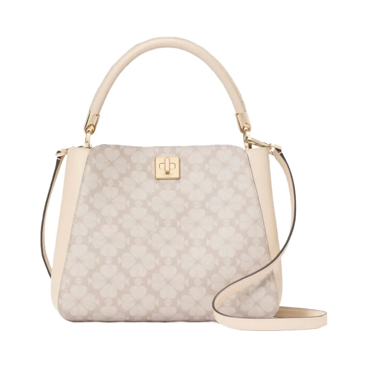 Kate Spade Flower Pvc Medium Top Handle Satchel Dark Beige Multi