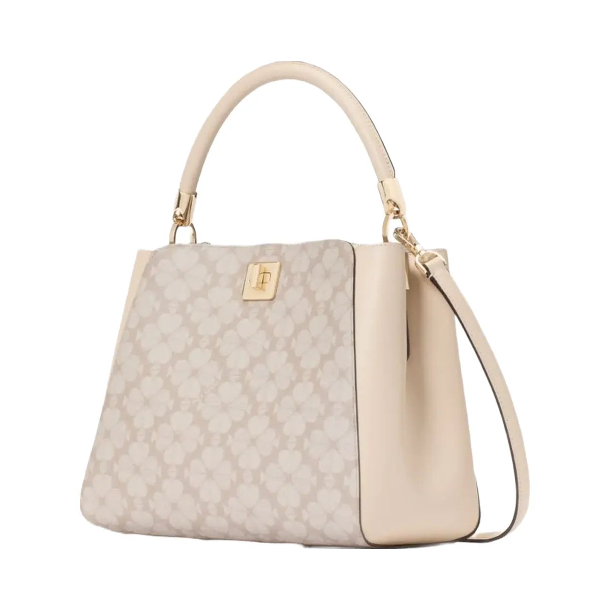 Kate Spade Flower Pvc Medium Top Handle Satchel Dark Beige Multi