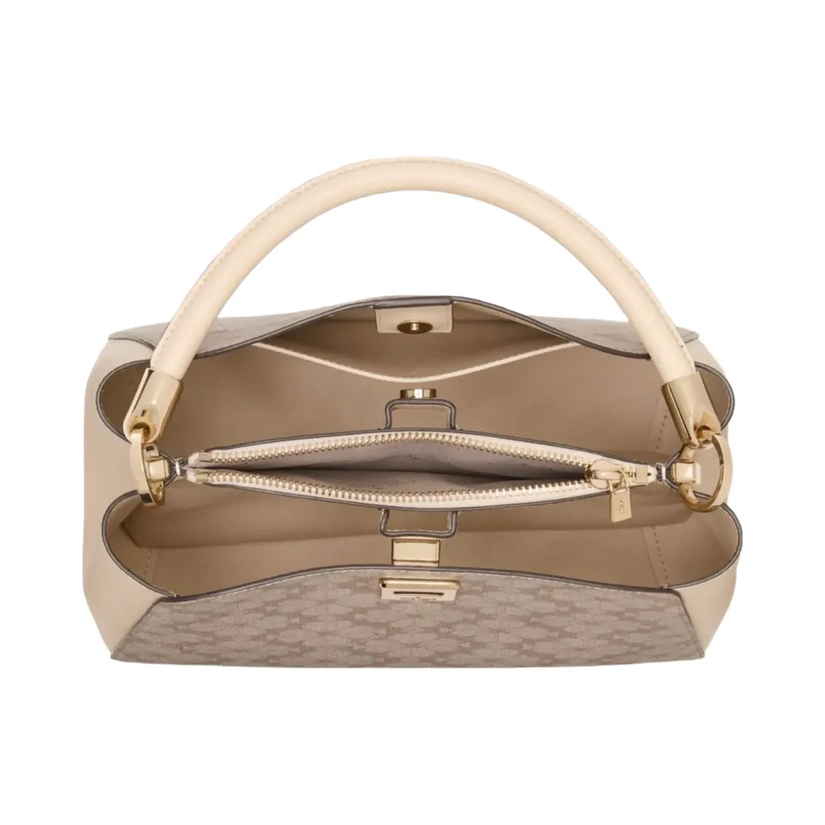 Kate Spade Flower Pvc Medium Top Handle Satchel Dark Beige Multi