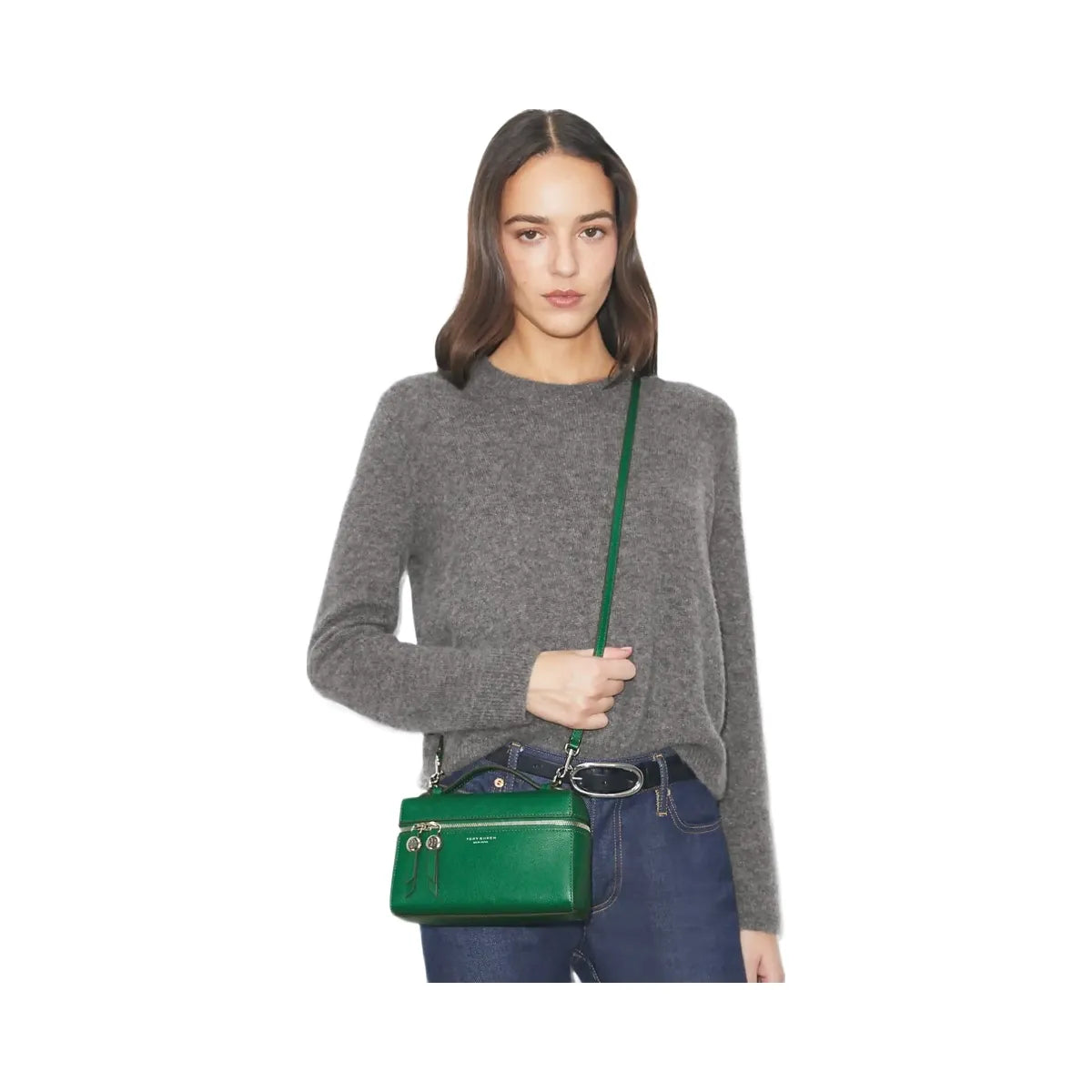 Tory Burch Slim Romy Top Handle Bag Dark Kale