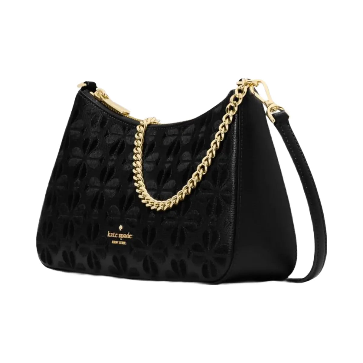 Kate Spade Flower Embroidered Medium Convertible Crossbody Black
