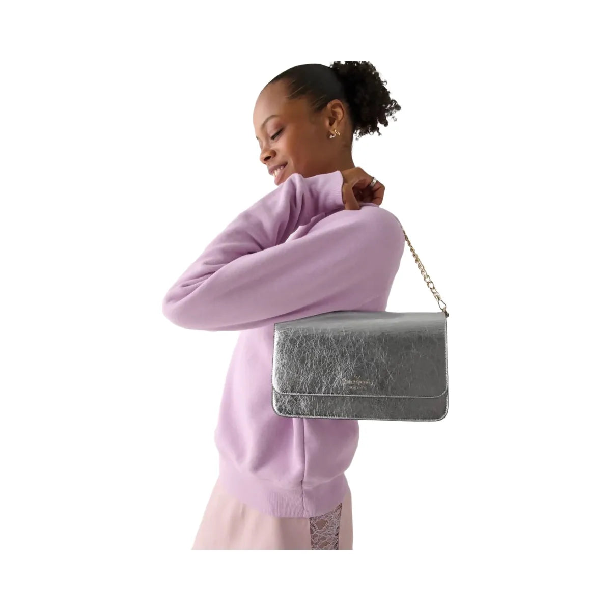 Kate Spade Madison Willow Medium Convertible Crossbody Silver