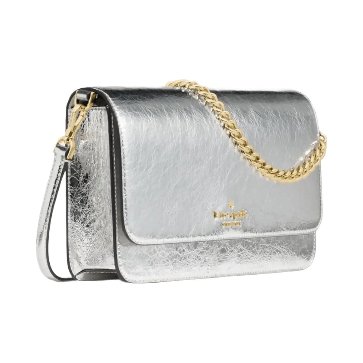 Kate Spade Madison Willow Medium Convertible Crossbody Silver