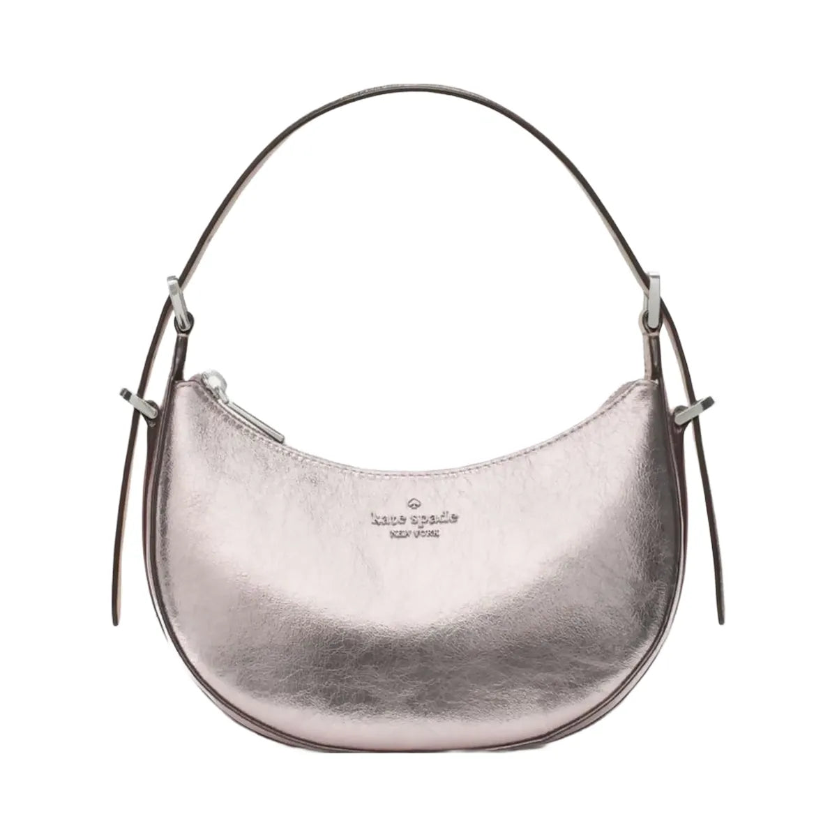 Kate Spade Nova Crinkle Metallic Small Crescent Shoulder Bag Lilac Moonlight