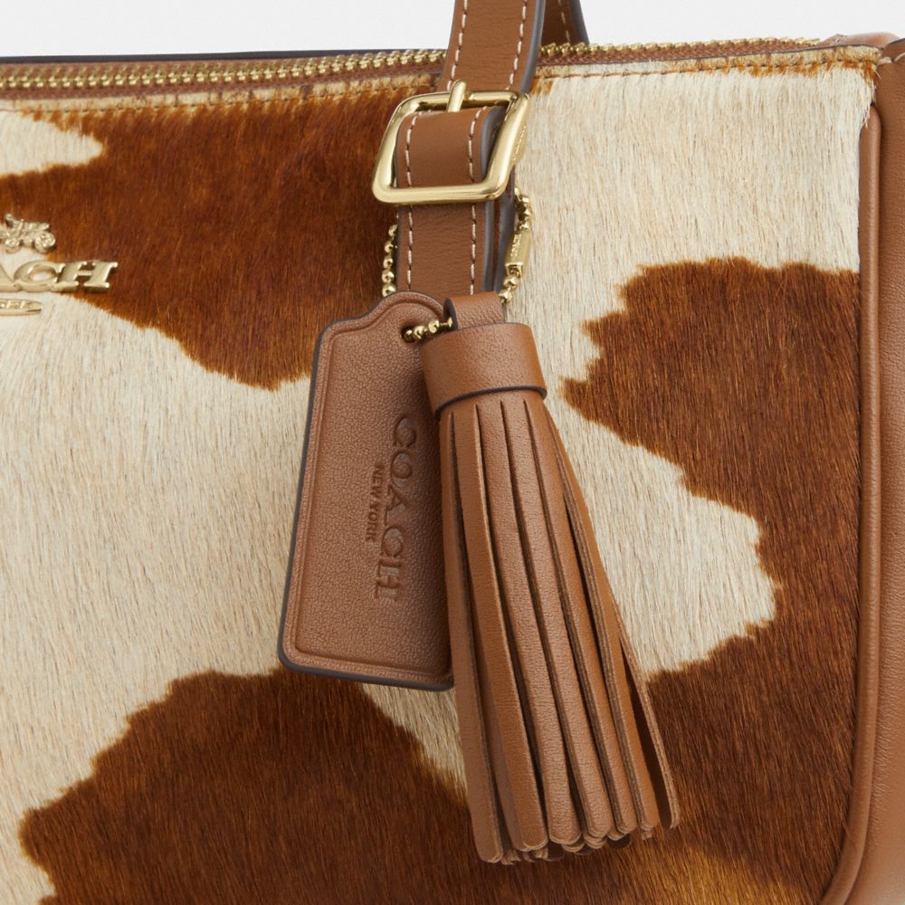 Asher Shoulder Bag In Haircalf With Cow Print