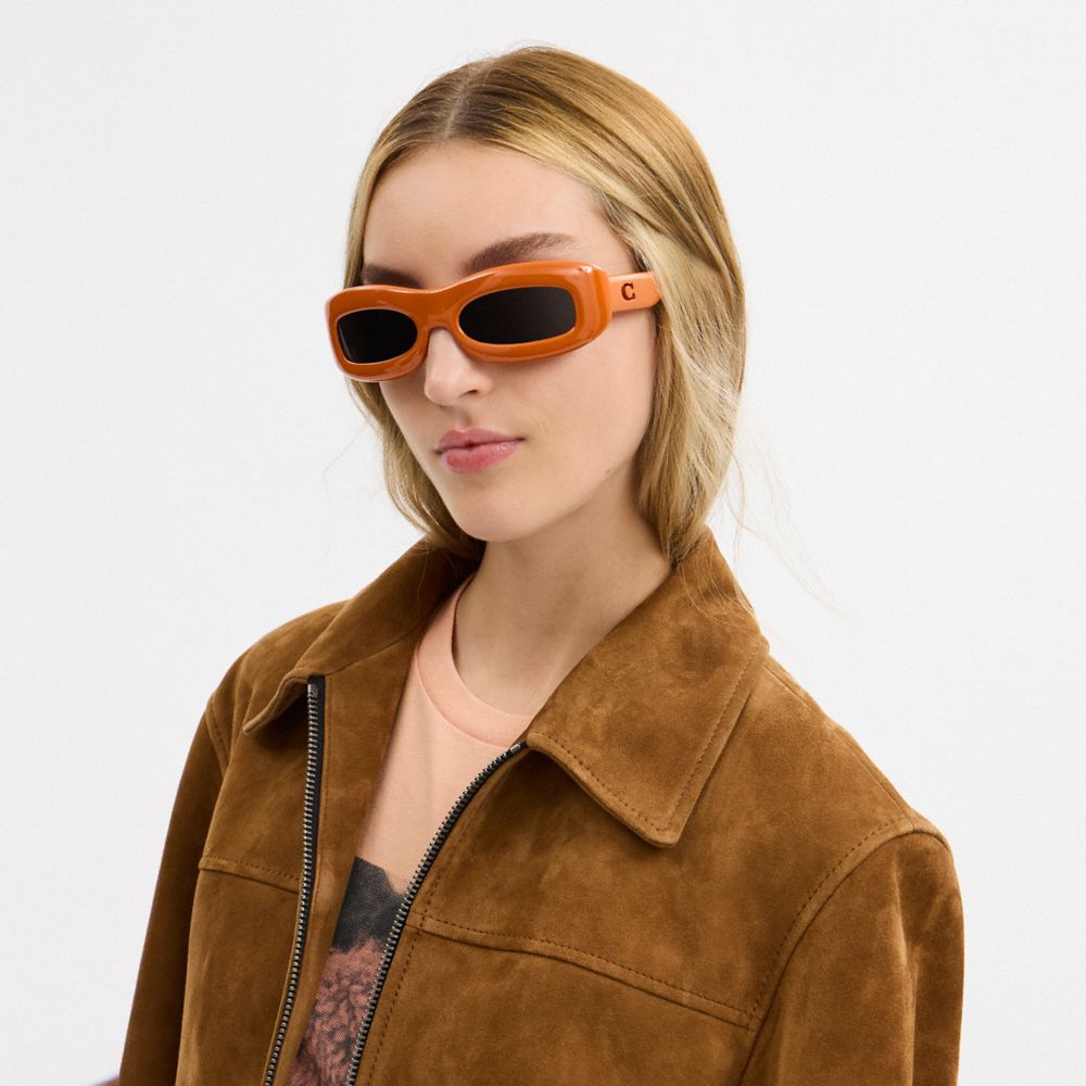 Chunky Narrow Rectangle Sunglasses