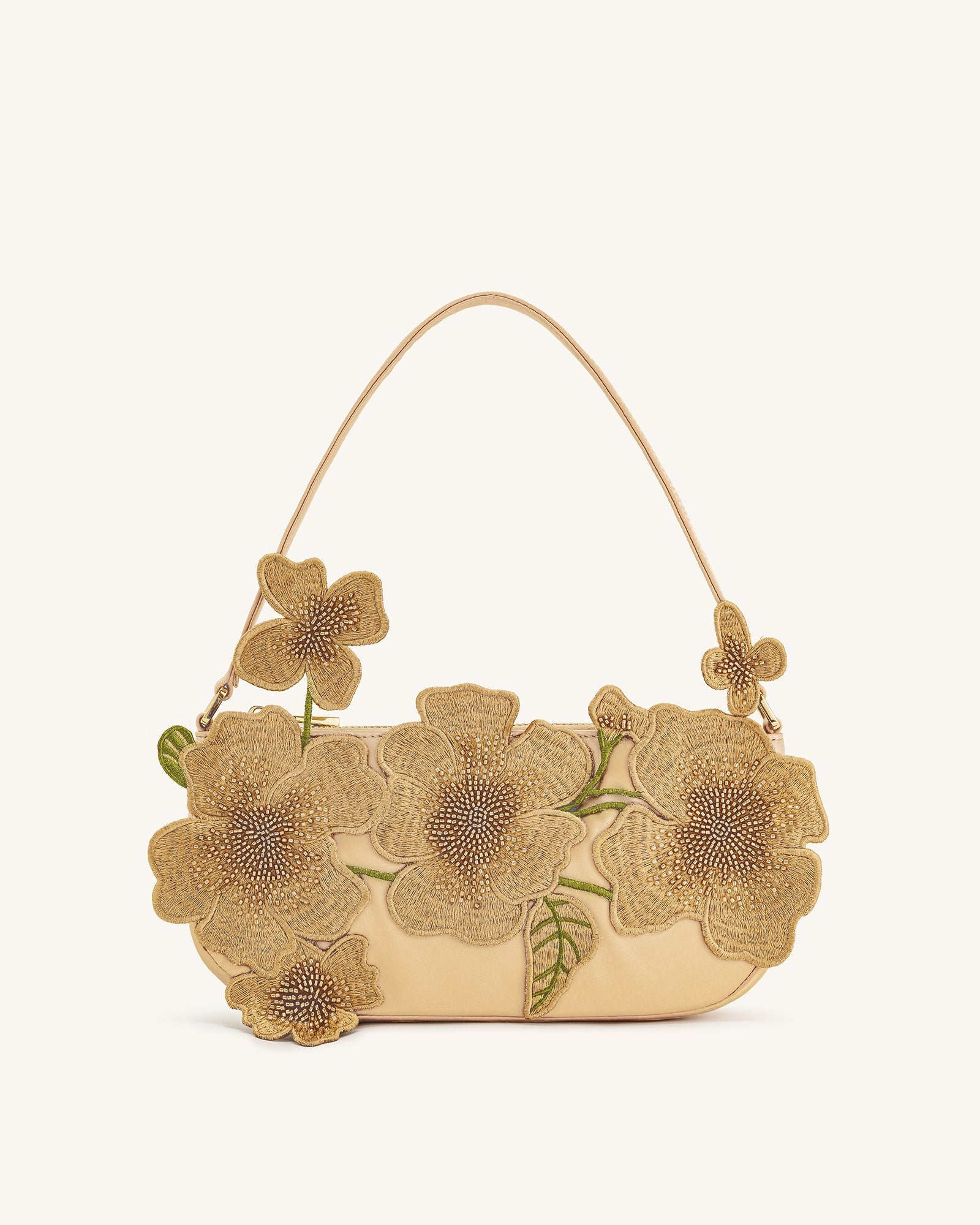 Leona Bead Embellished Shoulder Bag - Pink