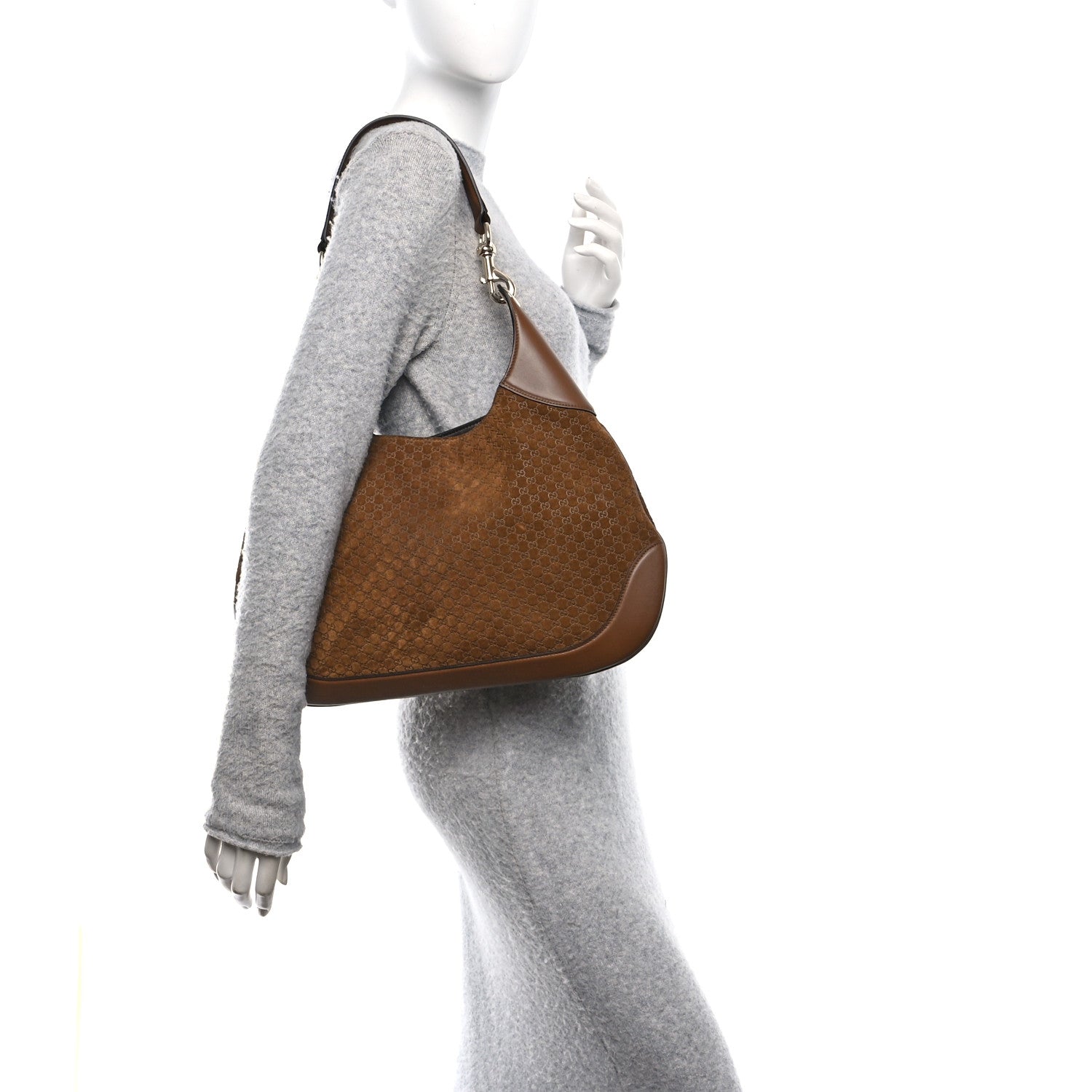 GG Suede B Medium Shoulder Bag Bro