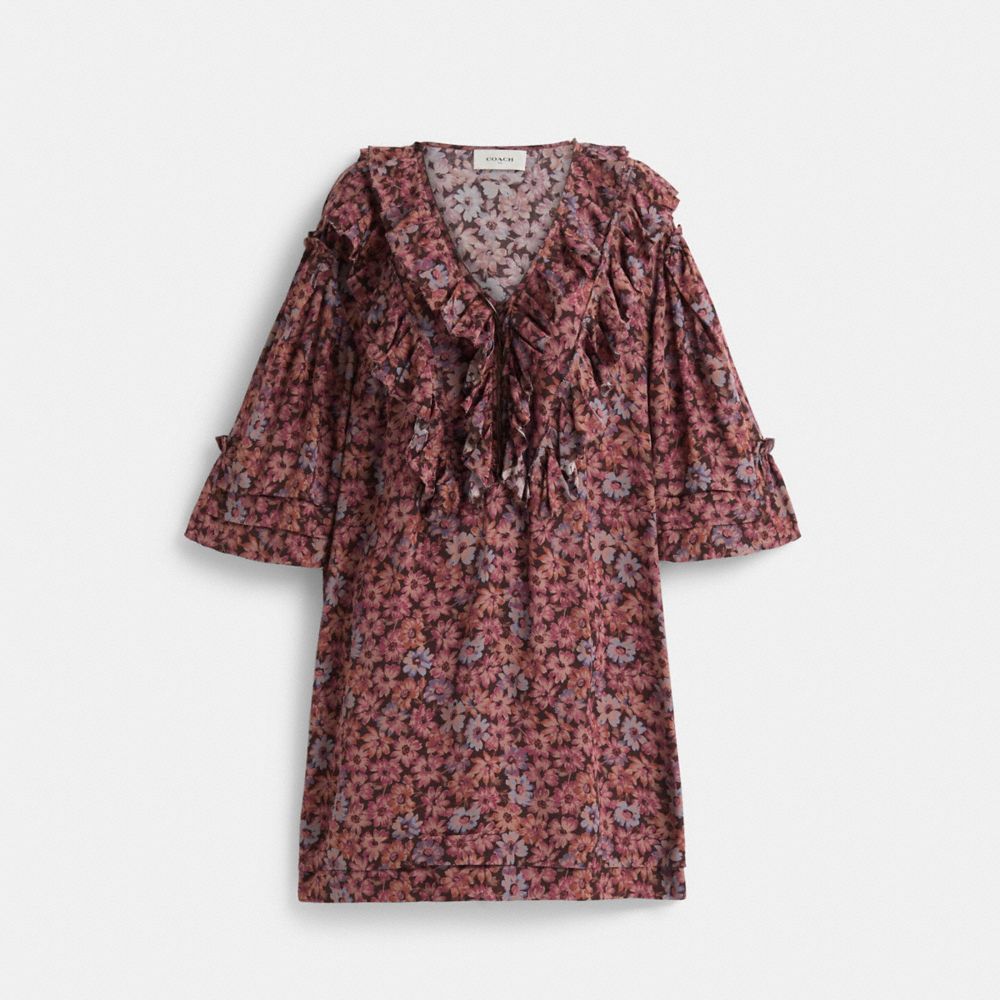 Restored Short Glam Rock Prairie Dress With Ruffles