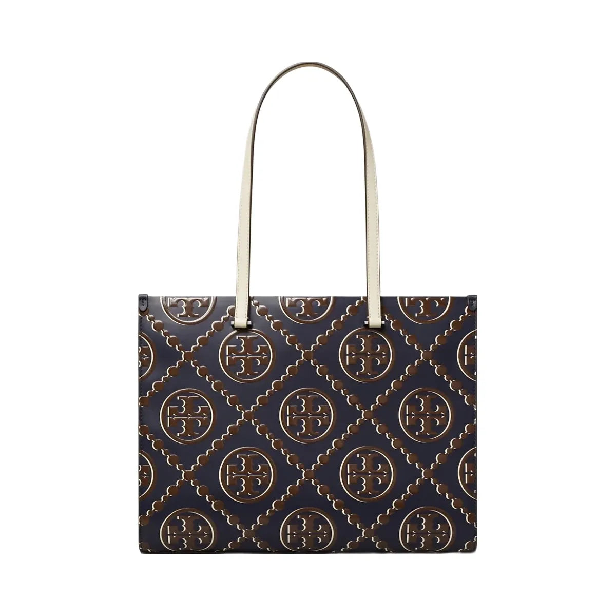 Tory Burch T Monogram Contrast Embossed Tote Tory Navy / John Coco