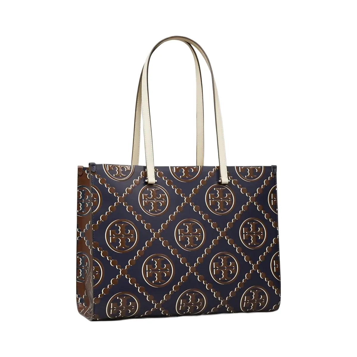 Tory Burch T Monogram Contrast Embossed Tote Tory Navy / John Coco