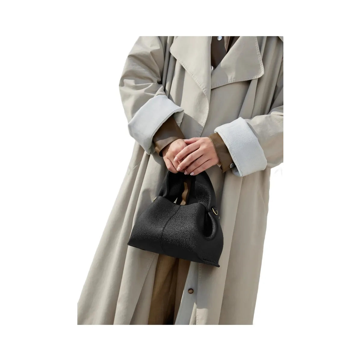 Polene Numero Neuf Mini Textured Black