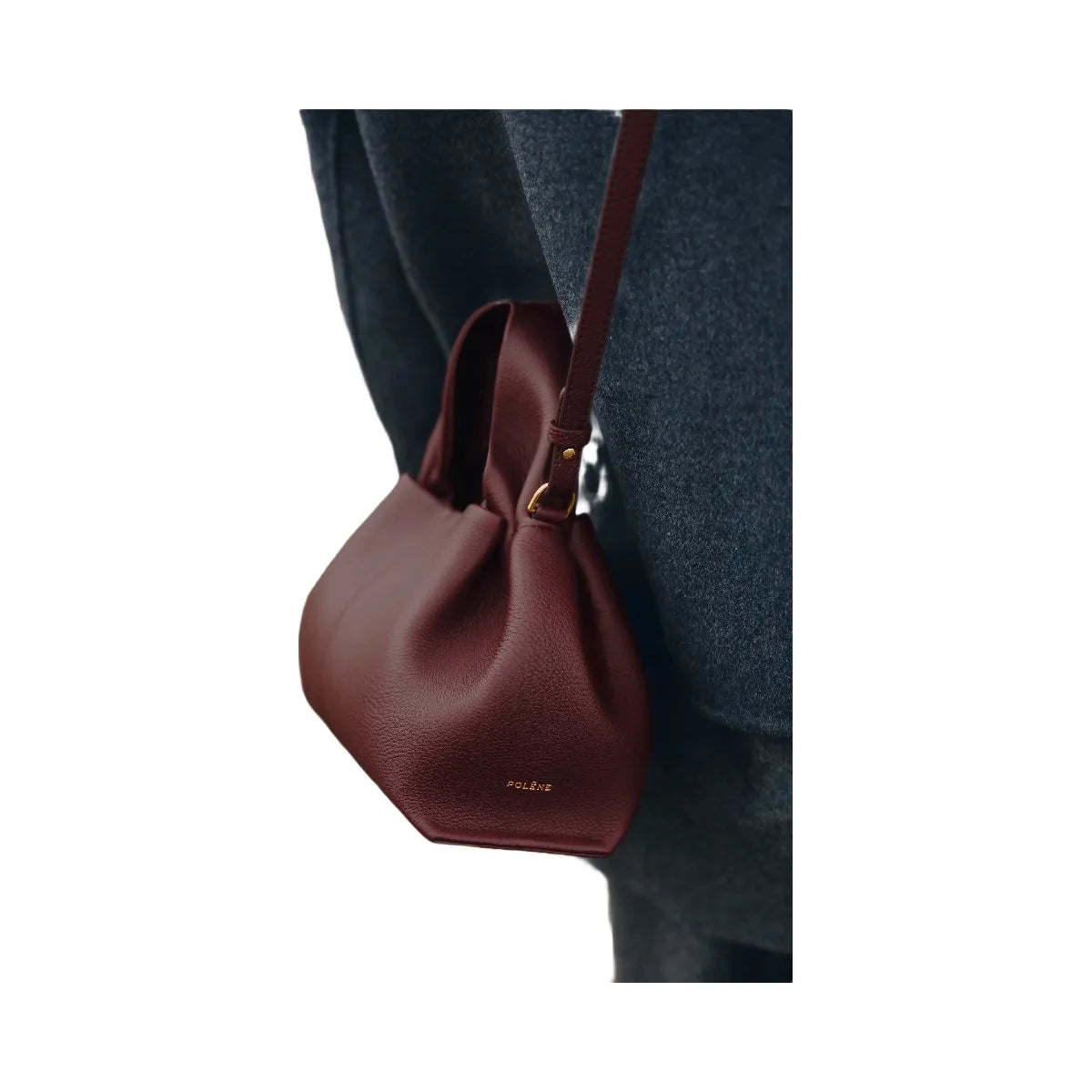 Polene Numero Neuf Mini Textured Black Cherry