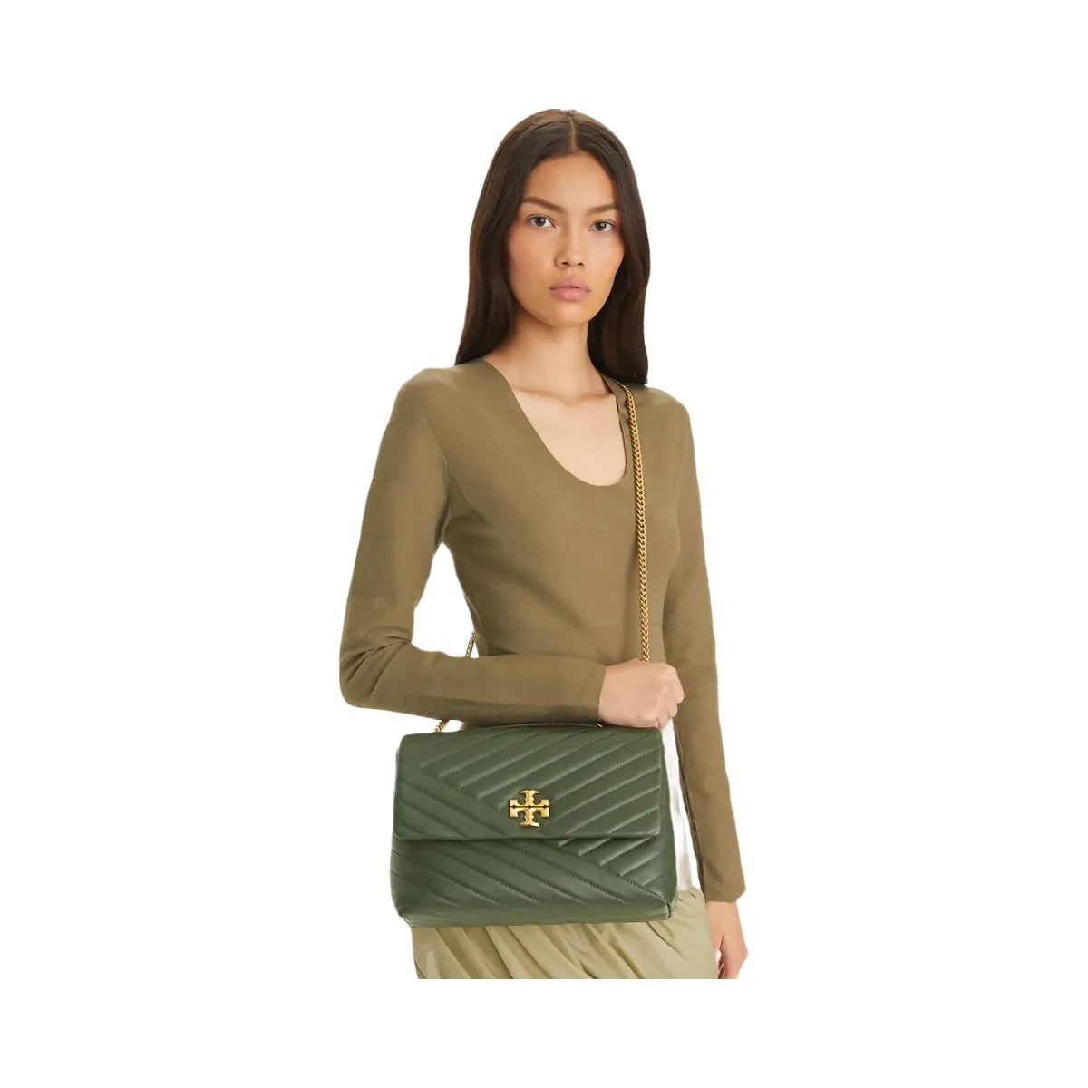 Tory Burch Kira Chevron Shoulder Bag SYCAMORE