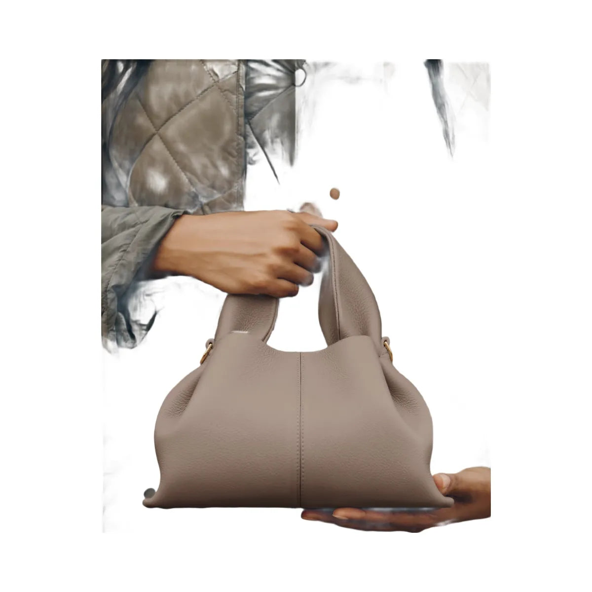 Polene Numero Neuf Mini Textured Taupe