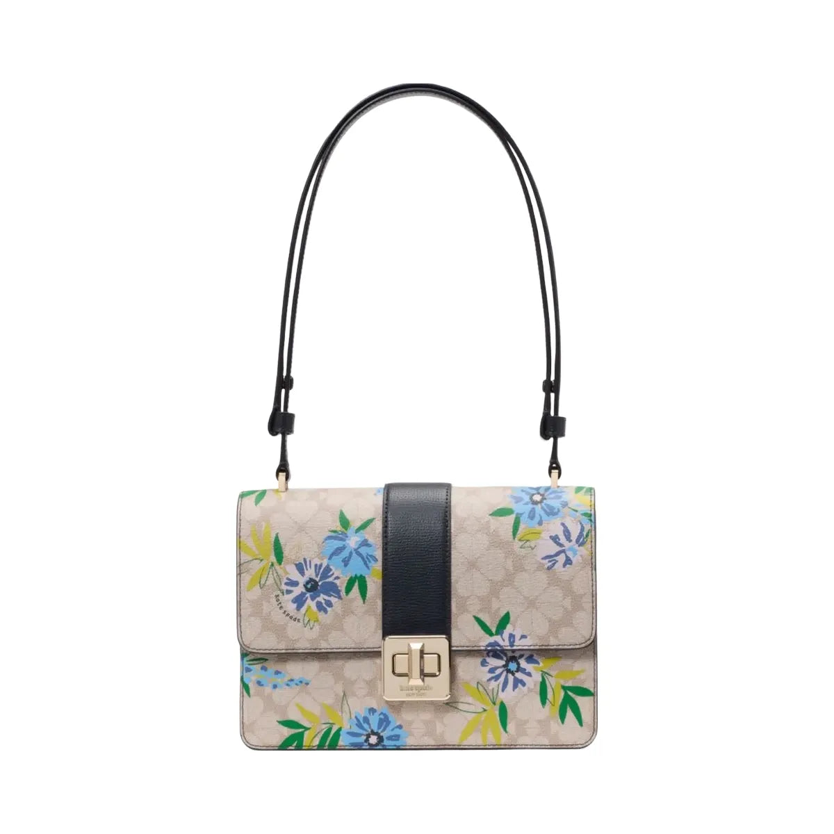 Kate Spade Flower Floral Small Flap Shoulder Bag Blazer Blue Multi