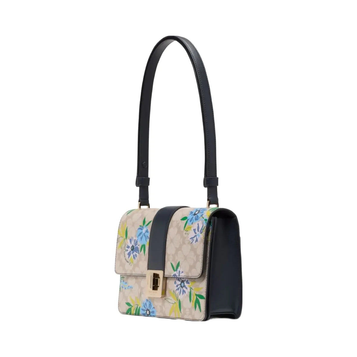 Kate Spade Flower Floral Small Flap Shoulder Bag Blazer Blue Multi