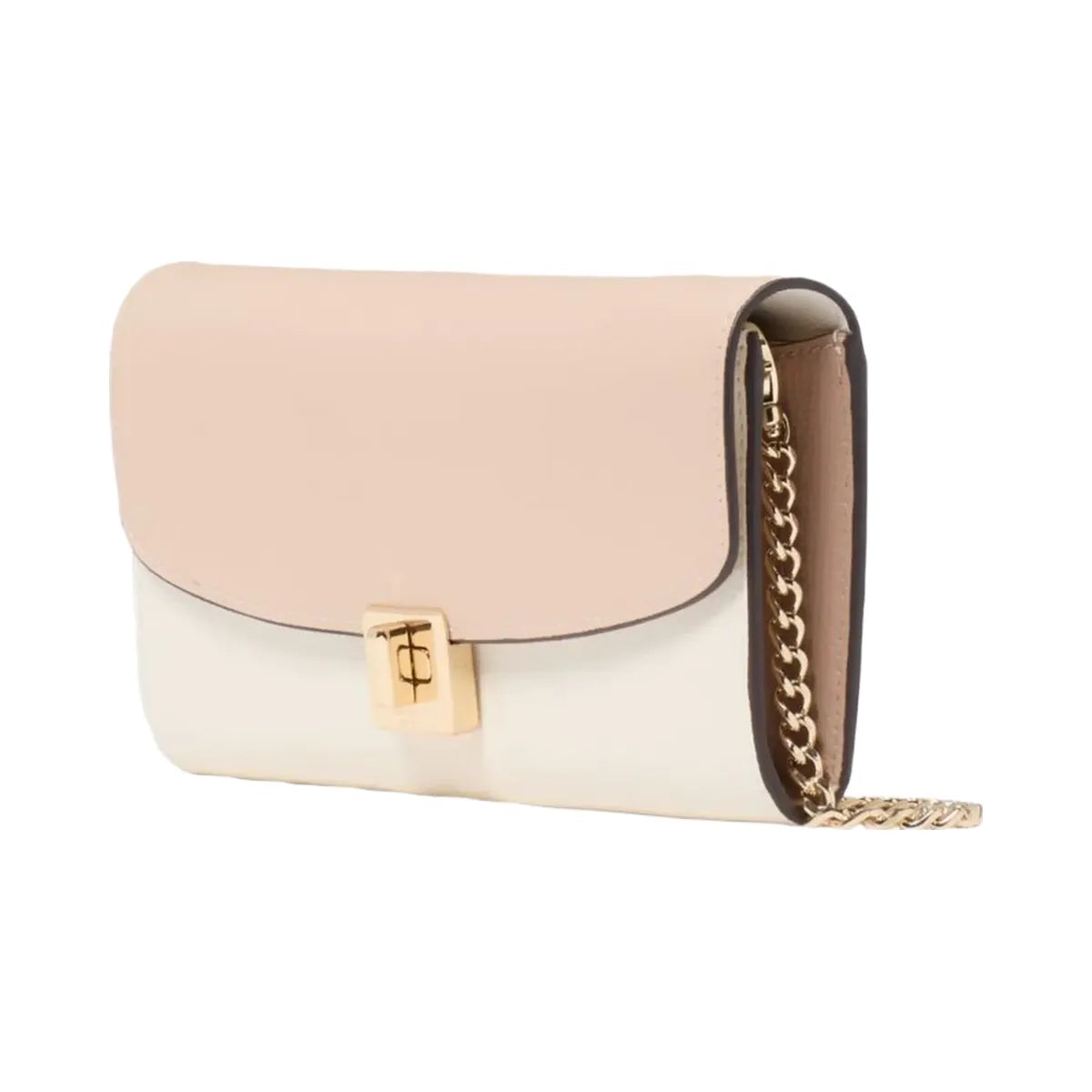 Kate Spade Phoebe Turnlock Wallet on chain Toasted Hazelnut Multi
