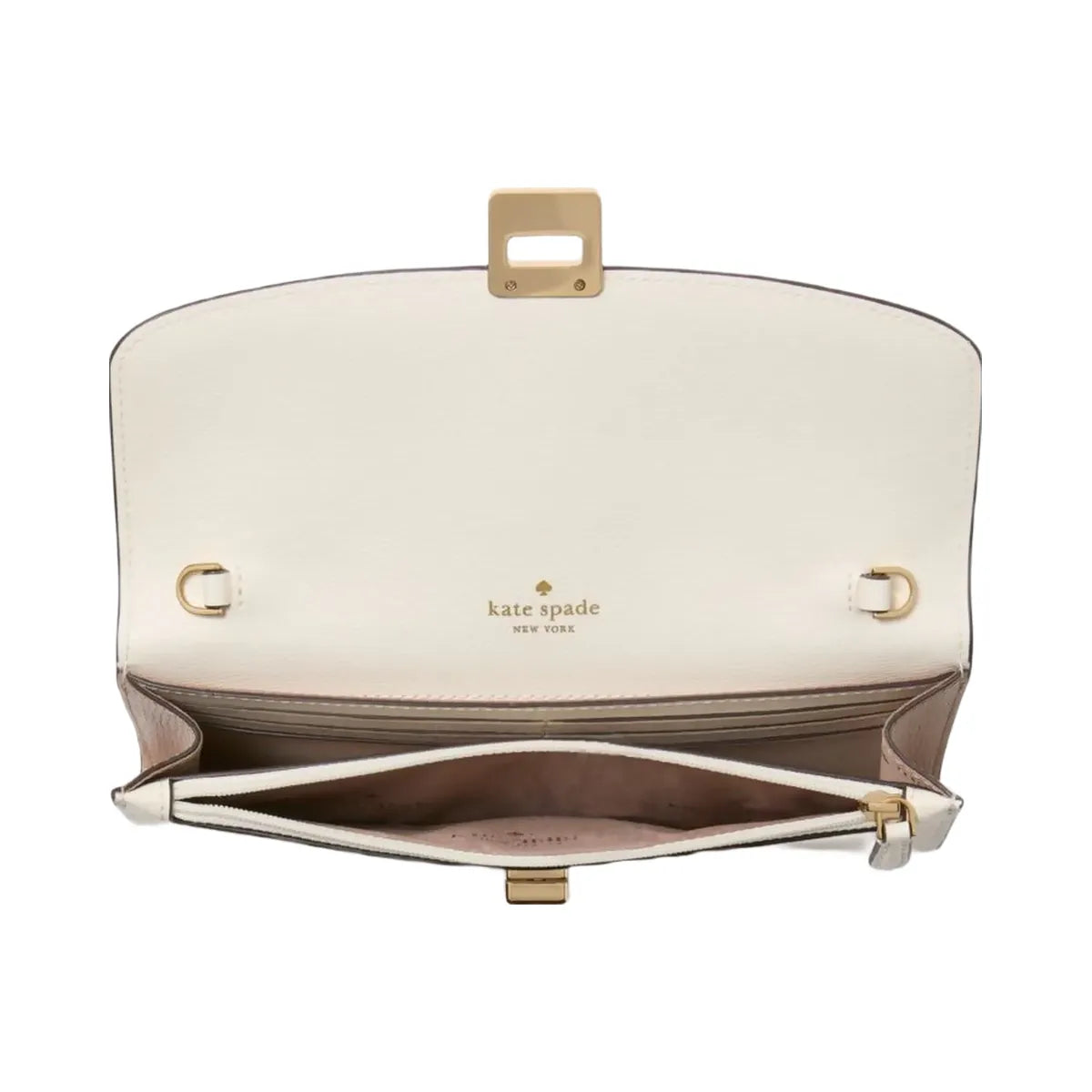Kate Spade Phoebe Turnlock Wallet on chain Toasted Hazelnut Multi