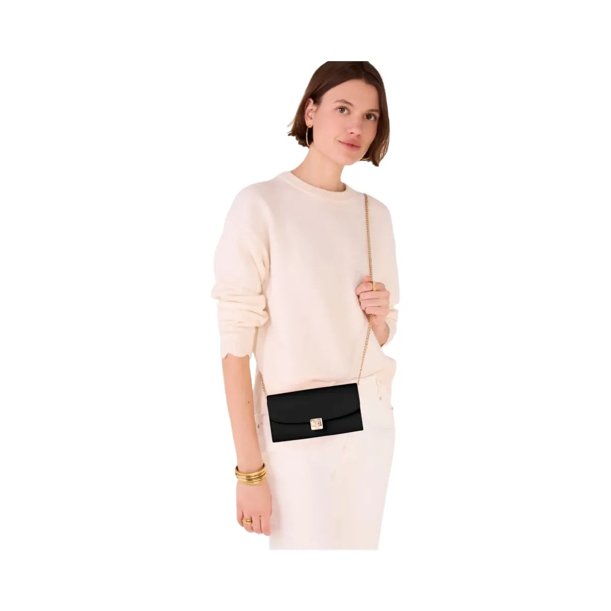 Kate Spade Phoebe Turnlock Wallet on chain Black