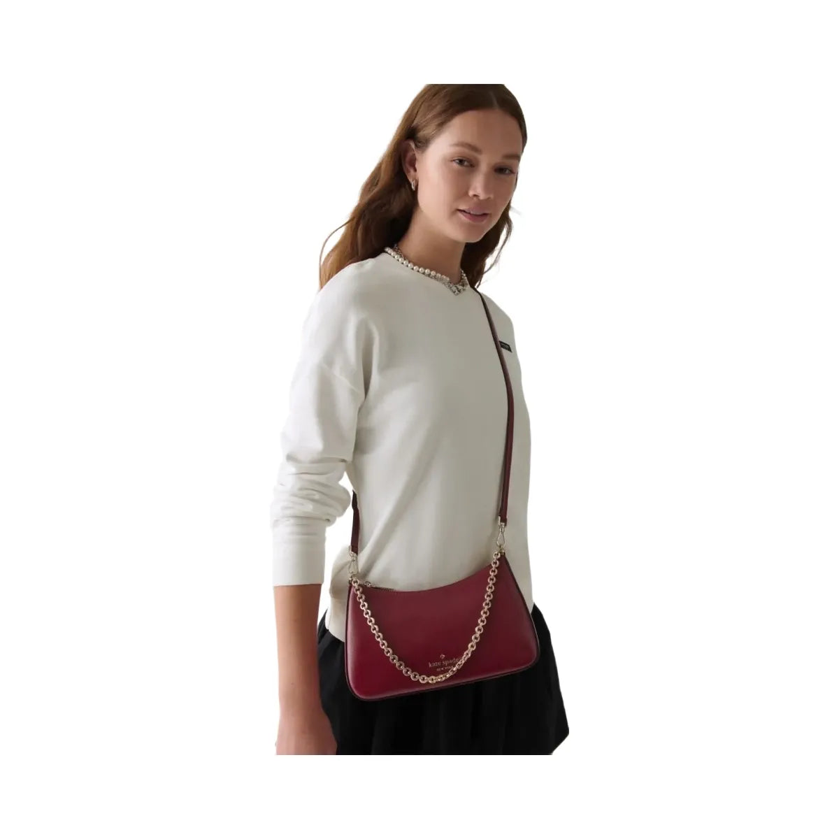 Kate Spade Margot Textured Patent Leather Convertible Crossbody Red Jam