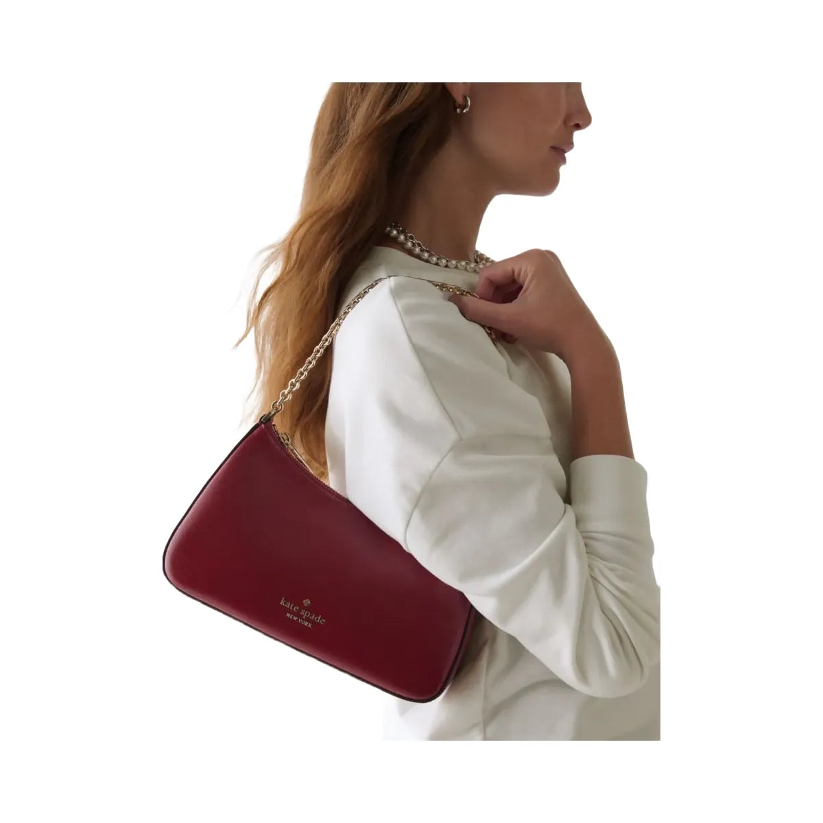Kate Spade Margot Textured Patent Leather Convertible Crossbody Red Jam
