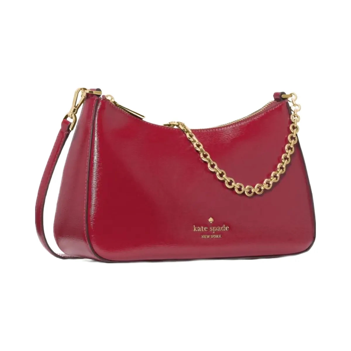 Kate Spade Margot Textured Patent Leather Convertible Crossbody Red Jam