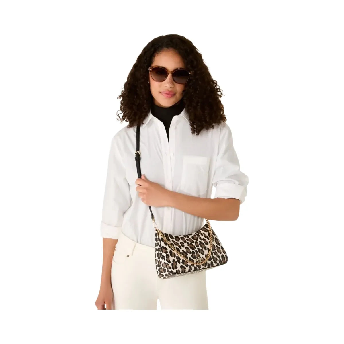 Kate Spade Margot Spotted Leopard Medium Convertible Crossbody Cream Multi